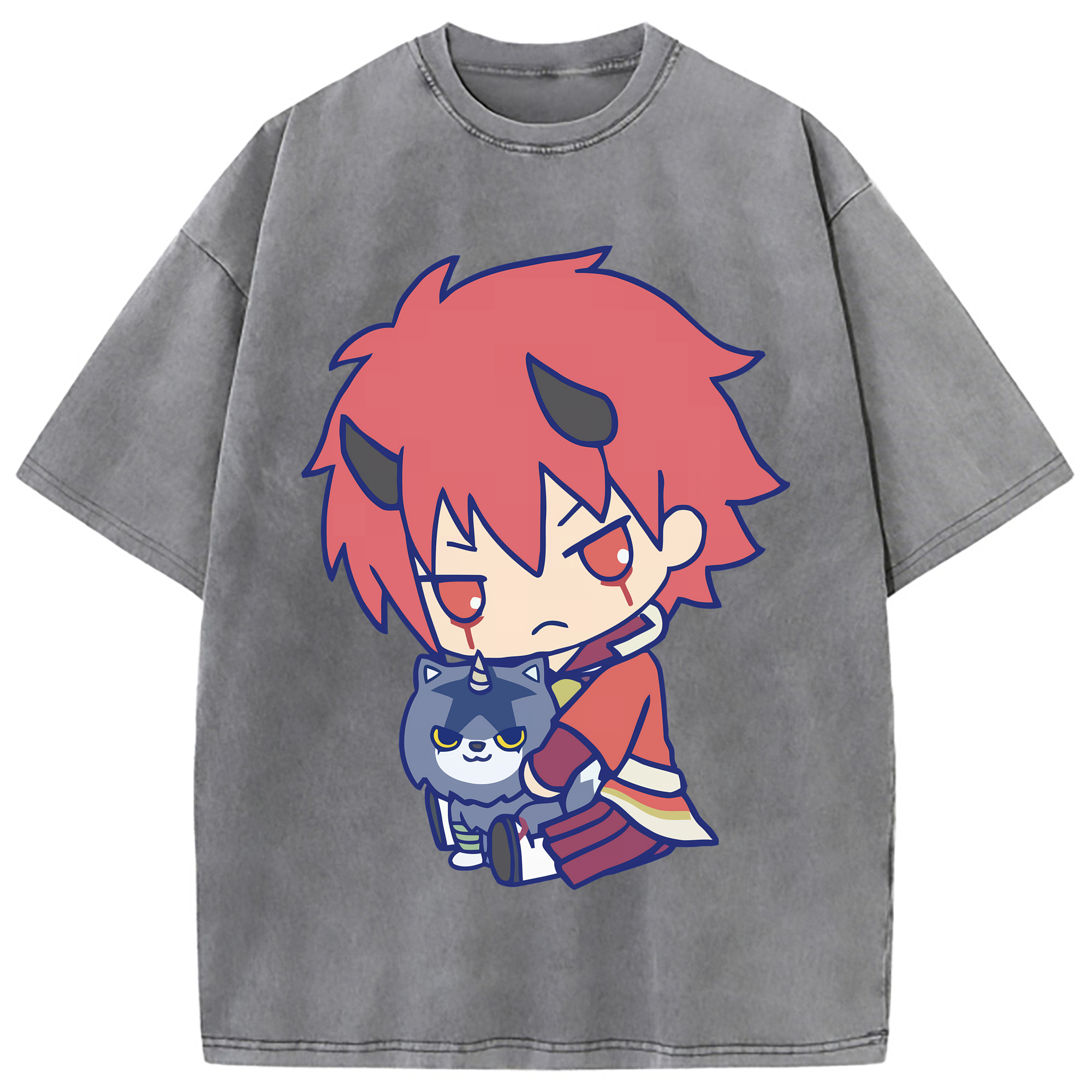 （画像用） 転スラ Regarding Reincarnated to Slime 綿100% ヴィンテージ風 半袖Tシャツ（フロントプリント）