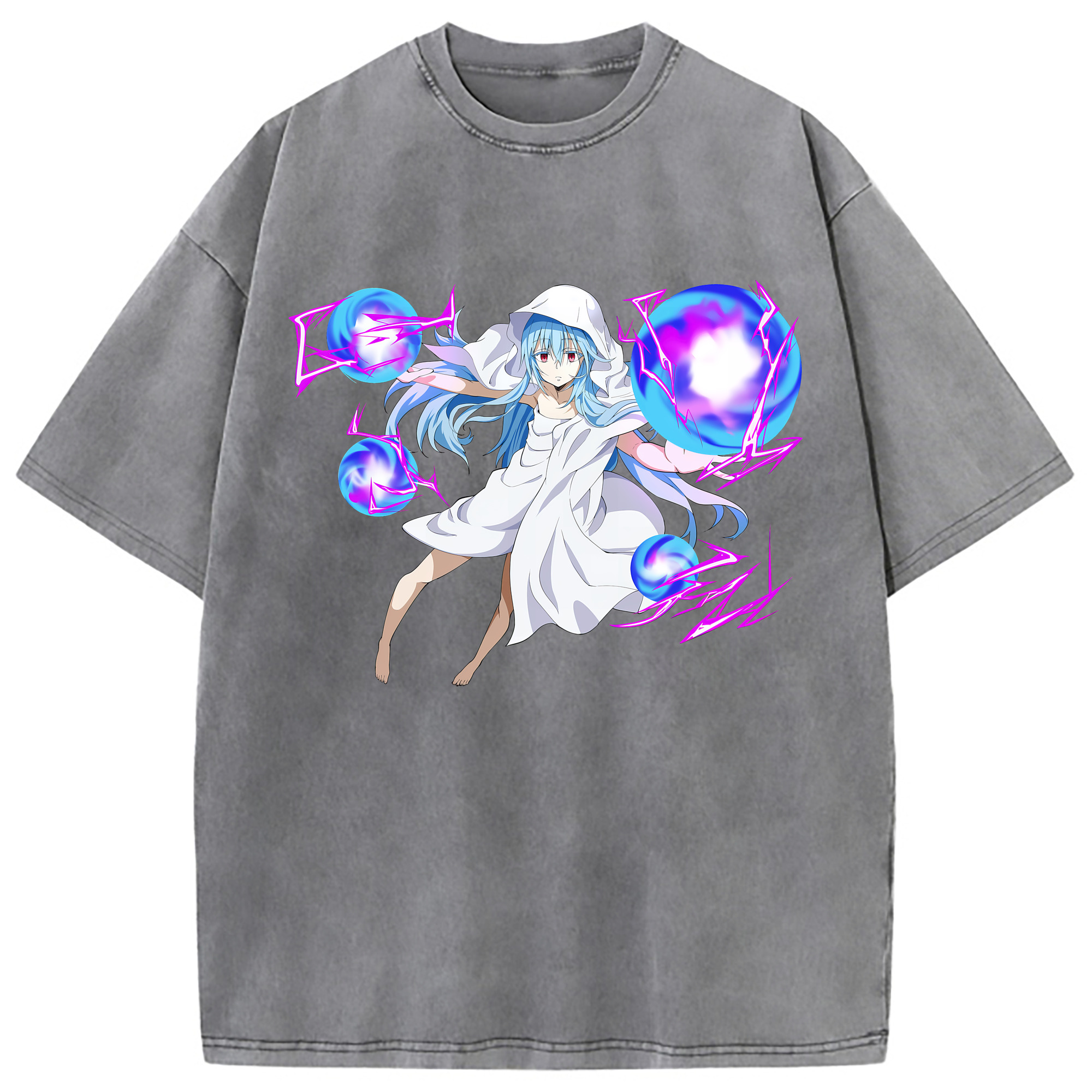 （画像用） 転スラ Regarding Reincarnated to Slime 綿100% ヴィンテージ風 半袖Tシャツ（フロントプリント）