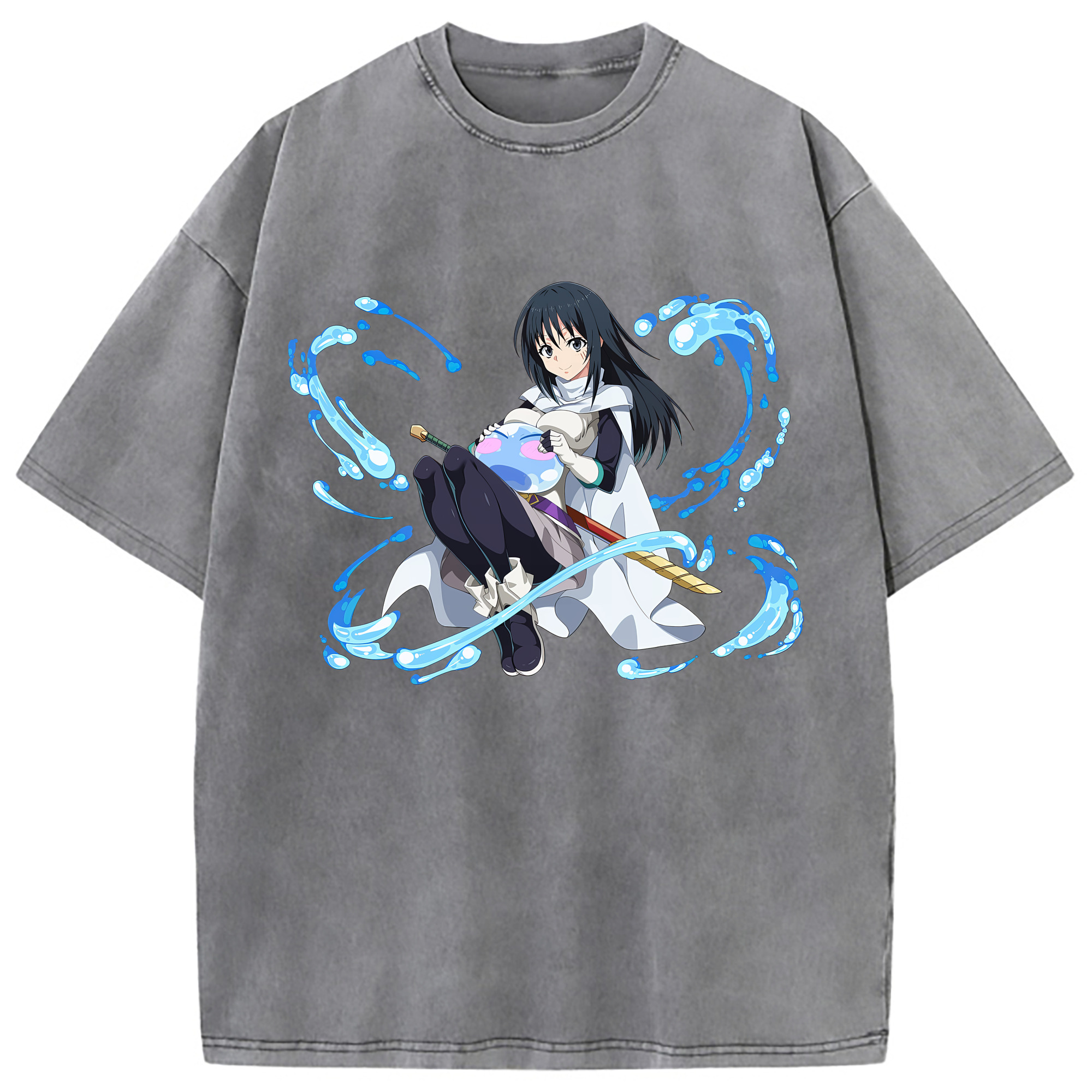 （画像用） 転スラ Regarding Reincarnated to Slime 綿100% ヴィンテージ風 半袖Tシャツ（フロントプリント）