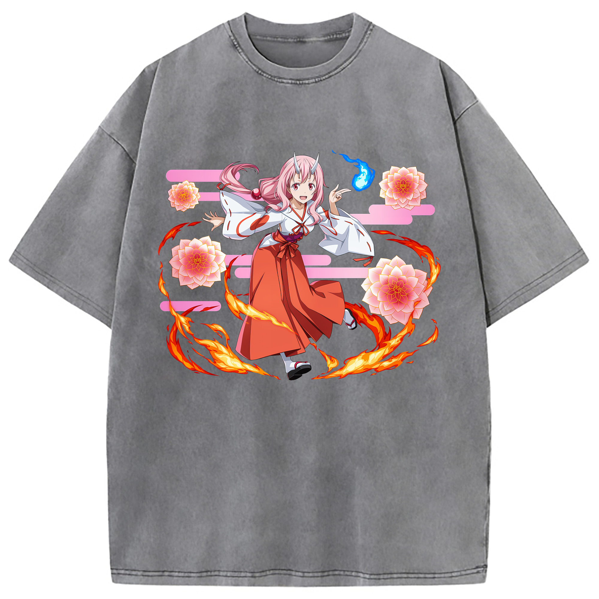 （画像用） 転スラ Regarding Reincarnated to Slime 綿100% ヴィンテージ風 半袖Tシャツ（フロントプリント）