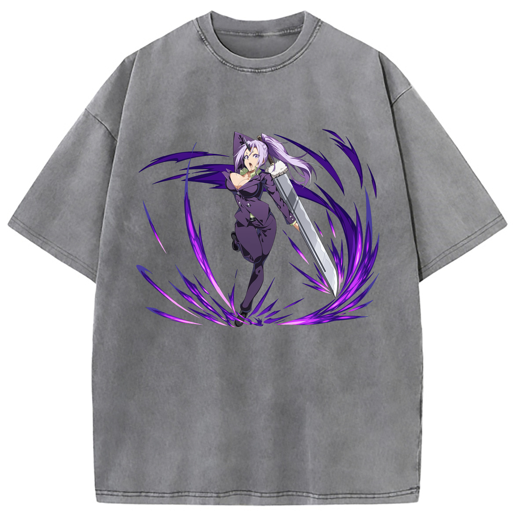 （画像用） 転スラ Regarding Reincarnated to Slime 綿100% ヴィンテージ風 半袖Tシャツ（フロントプリント）