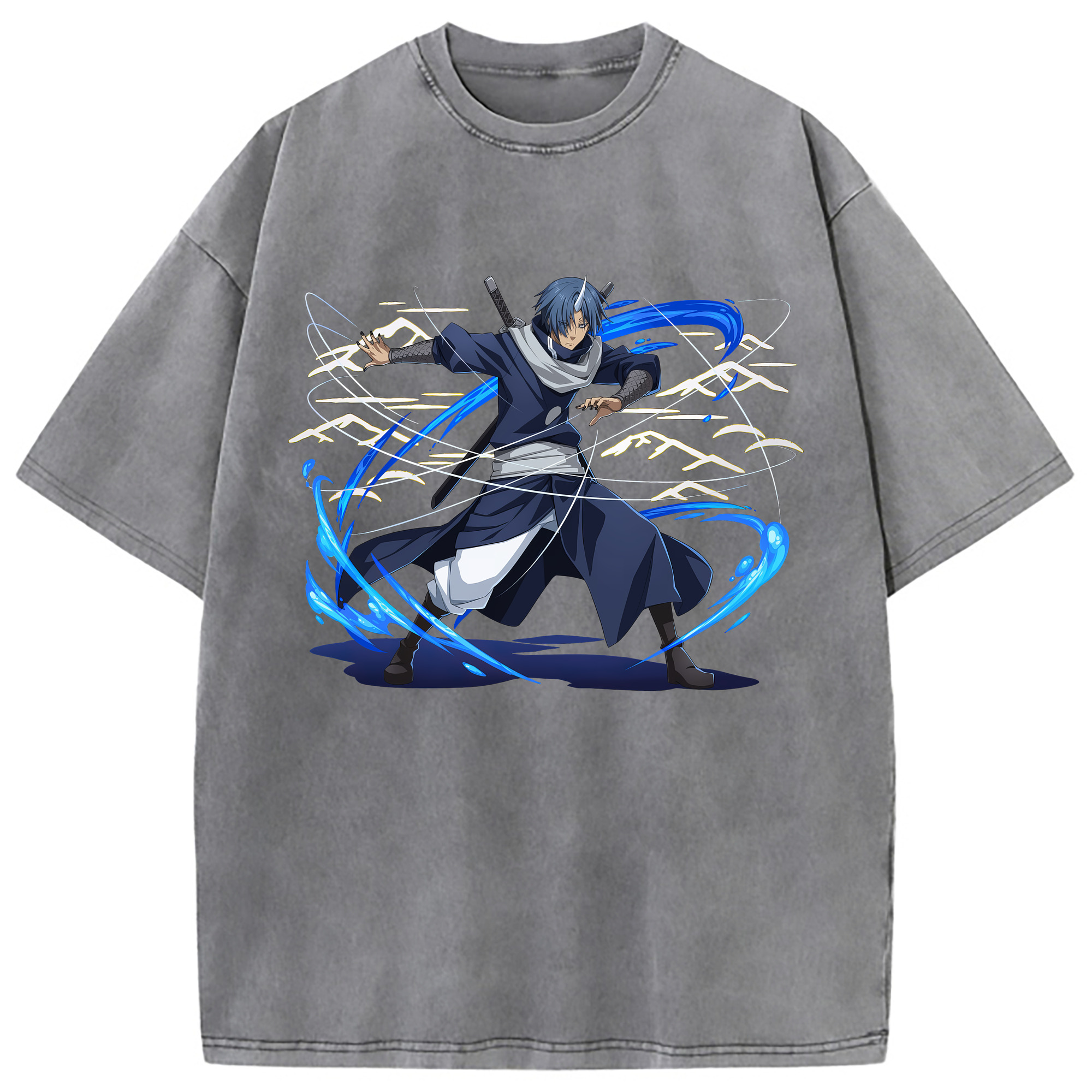 （画像用） 転スラ Regarding Reincarnated to Slime 綿100% ヴィンテージ風 半袖Tシャツ（フロントプリント）