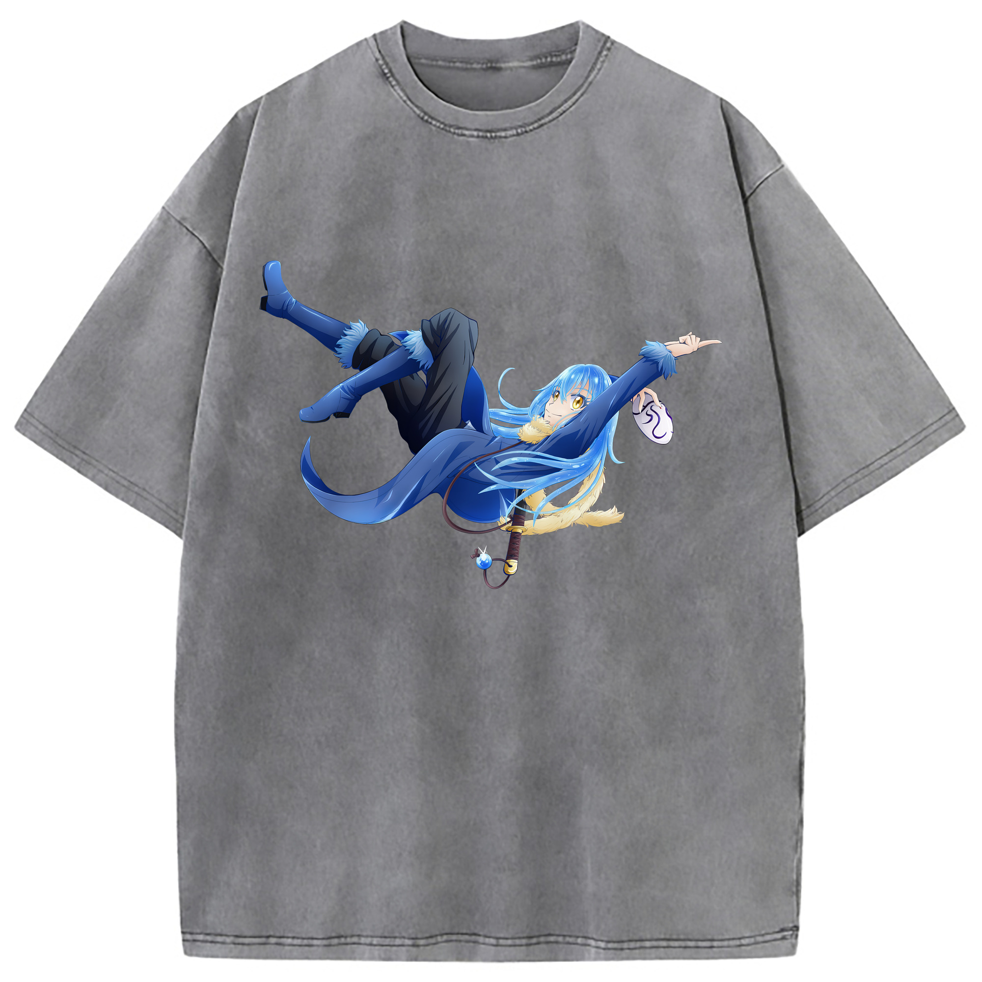 （画像用） 転スラ Regarding Reincarnated to Slime 綿100% ヴィンテージ風 半袖Tシャツ（フロントプリント）