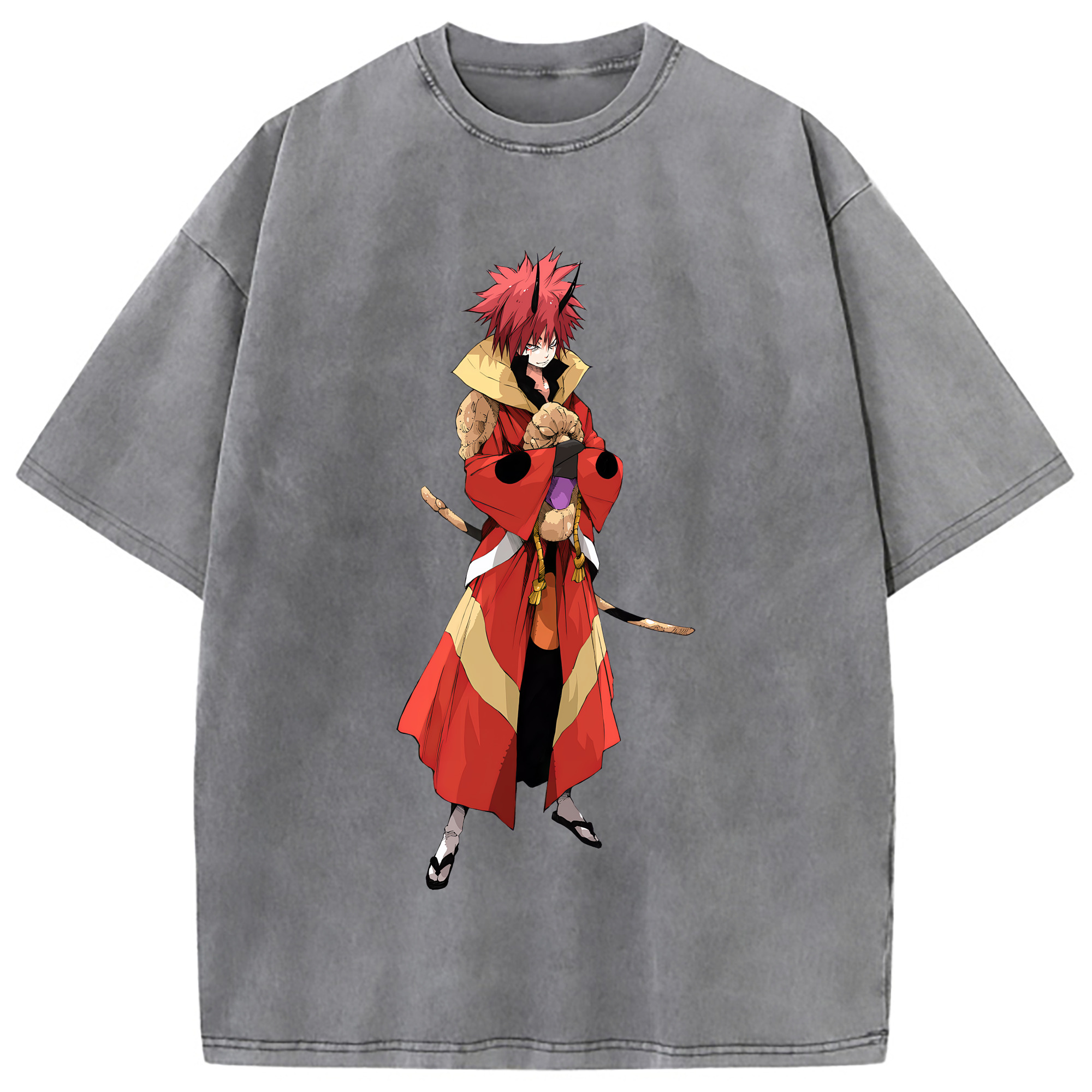 （画像用） 転スラ Regarding Reincarnated to Slime 綿100% ヴィンテージ風 半袖Tシャツ（フロントプリント）