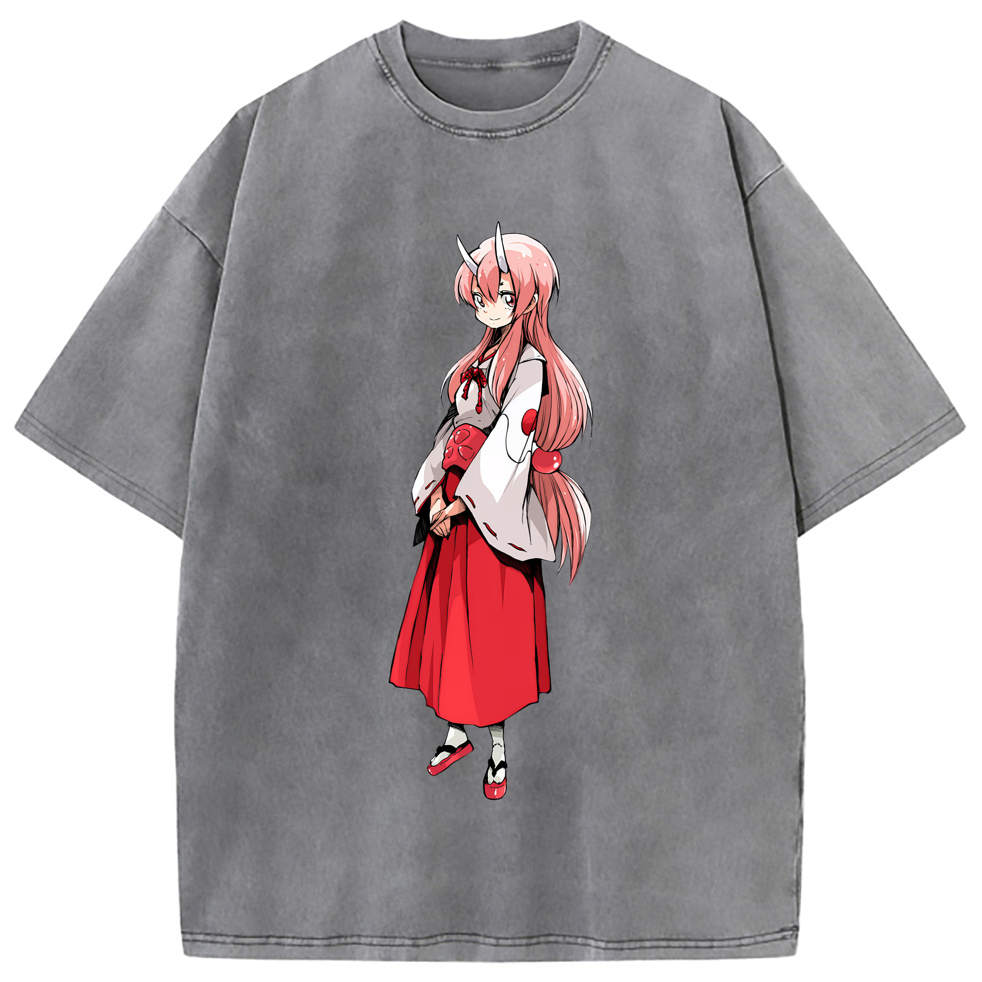 （画像用） 転スラ Regarding Reincarnated to Slime 綿100% ヴィンテージ風 半袖Tシャツ（フロントプリント）