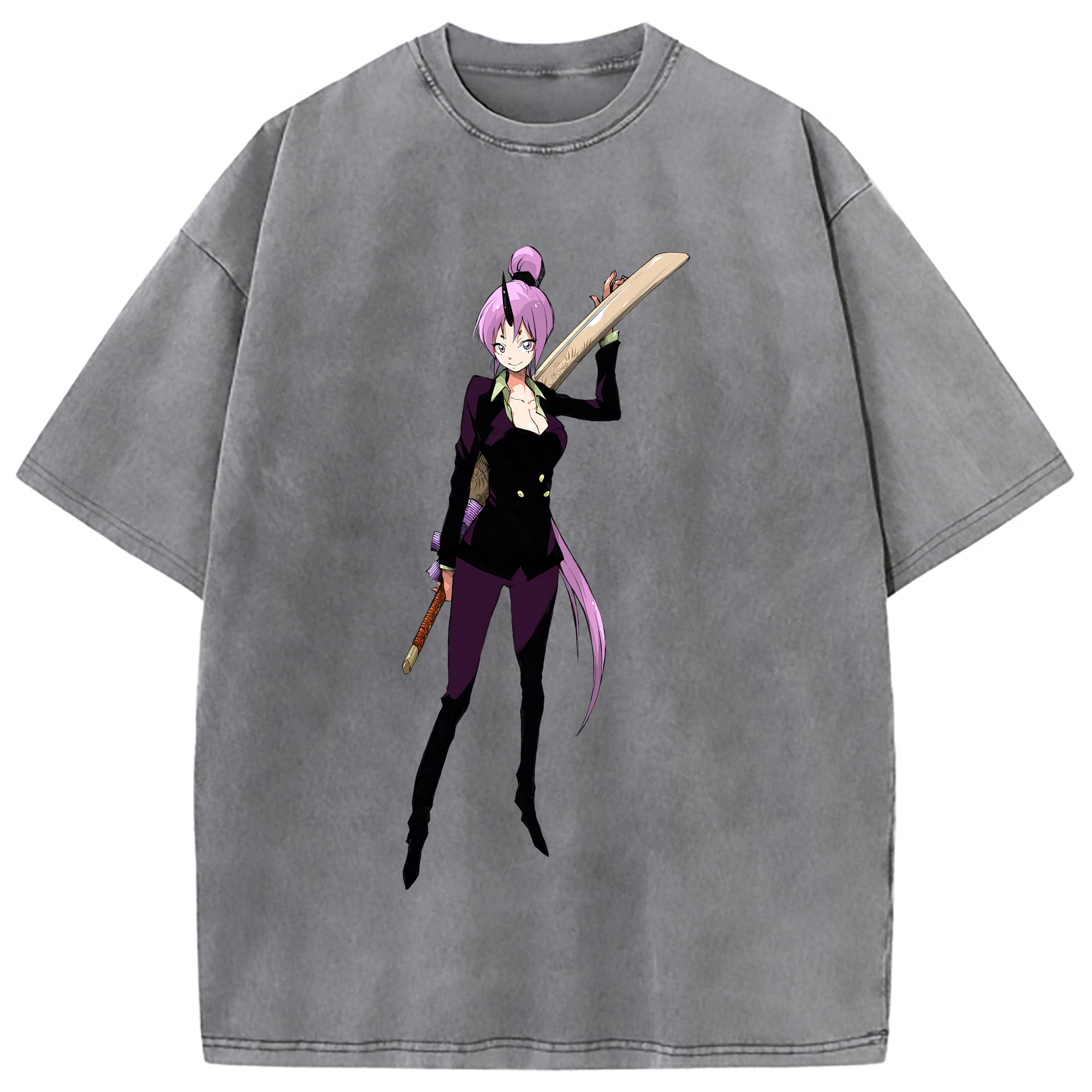 （画像用） 転スラ Regarding Reincarnated to Slime 綿100% ヴィンテージ風 半袖Tシャツ（フロントプリント）