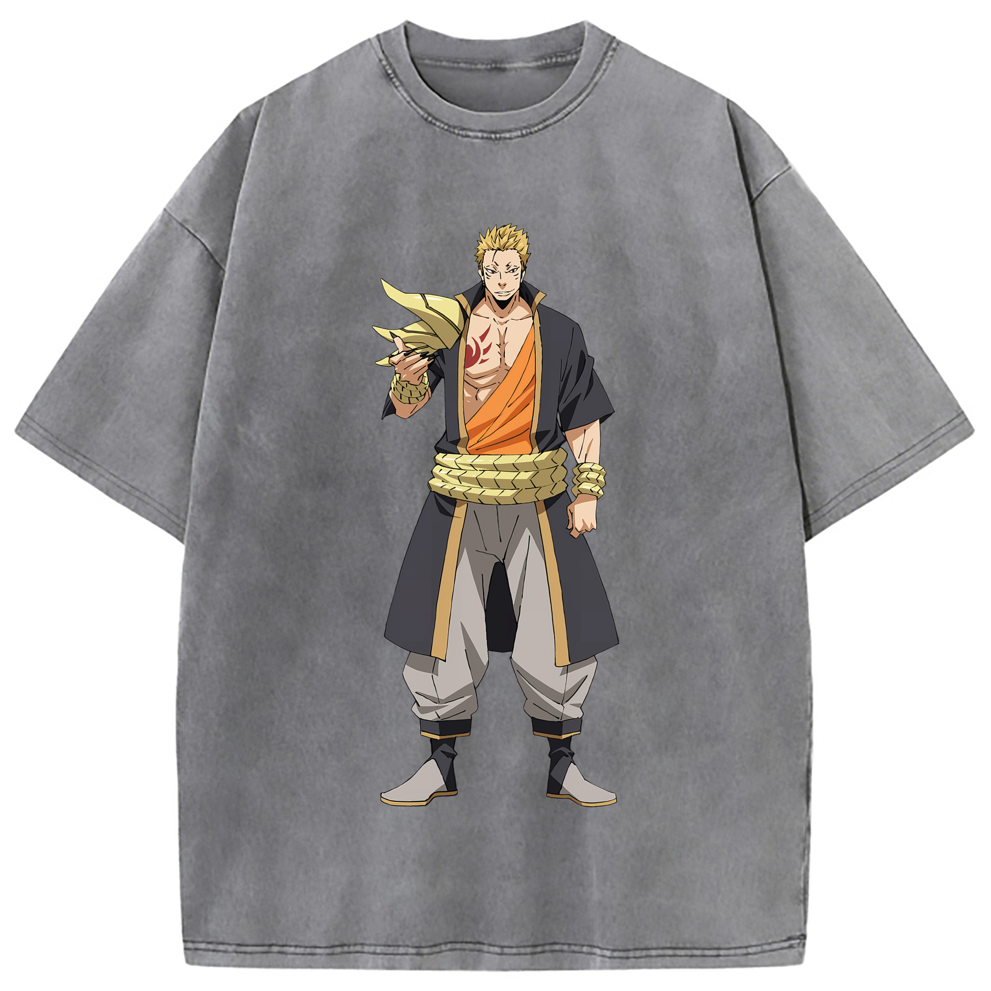 （画像用） 転スラ Regarding Reincarnated to Slime 綿100% ヴィンテージ風 半袖Tシャツ（フロントプリント）