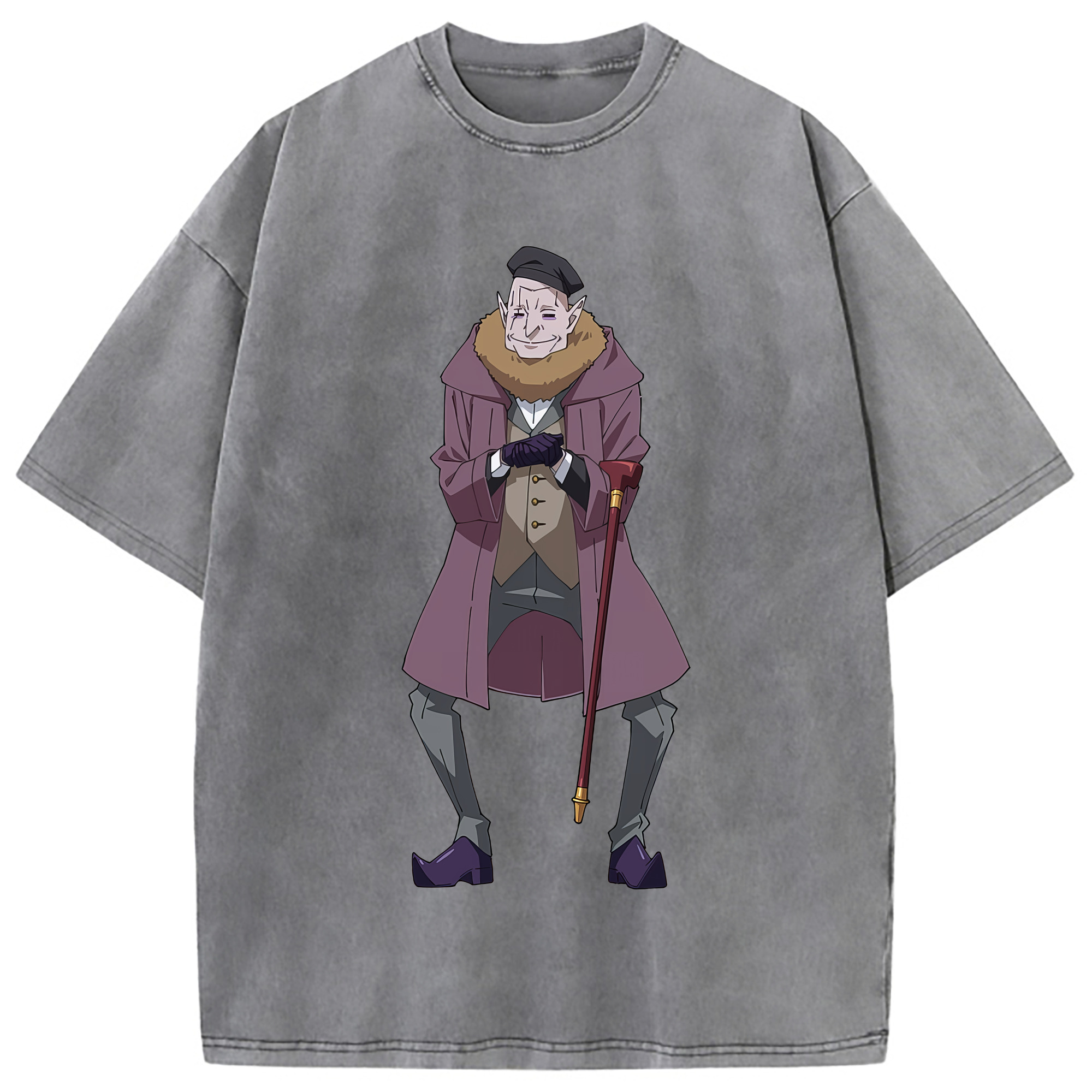（画像用） 転スラ Regarding Reincarnated to Slime 綿100% ヴィンテージ風 半袖Tシャツ（フロントプリント）