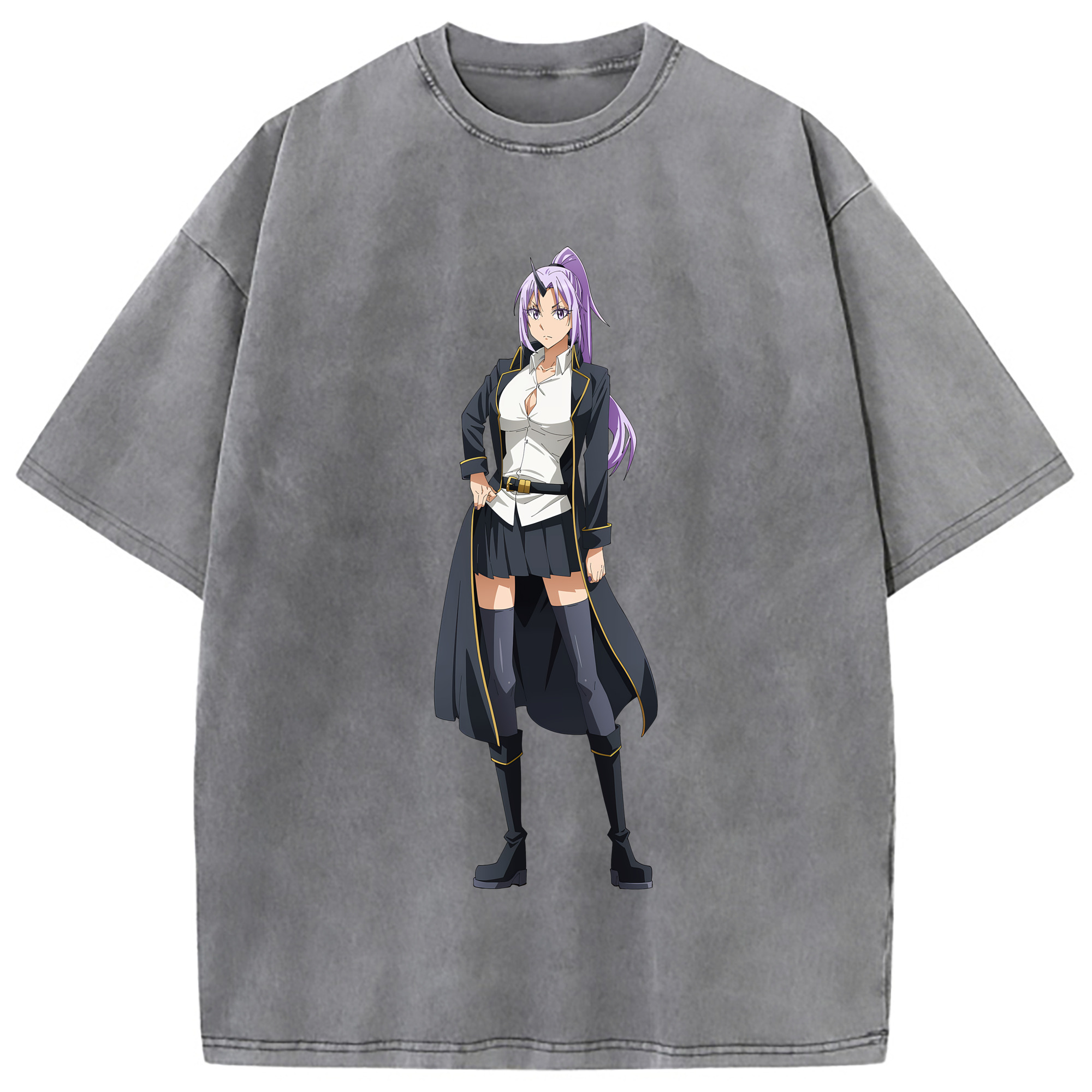 （画像用） 転スラ Regarding Reincarnated to Slime 綿100% ヴィンテージ風 半袖Tシャツ（フロントプリント）