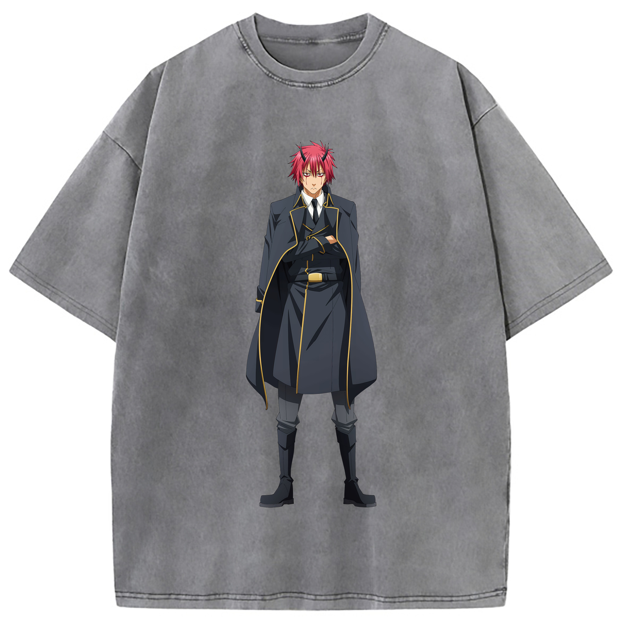 （画像用） 転スラ Regarding Reincarnated to Slime 綿100% ヴィンテージ風 半袖Tシャツ（フロントプリント）