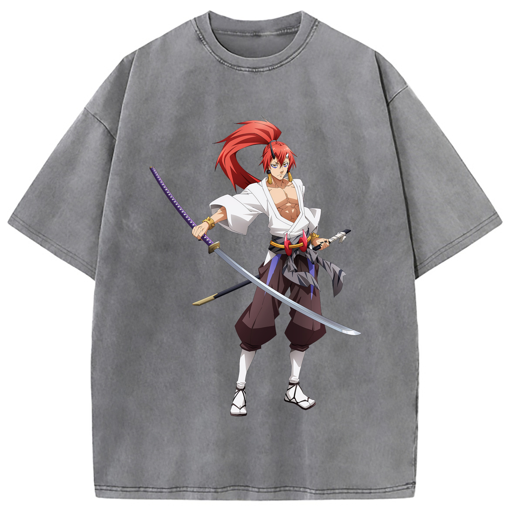 （画像用） 転スラ Regarding Reincarnated to Slime 綿100% ヴィンテージ風 半袖Tシャツ（フロントプリント）