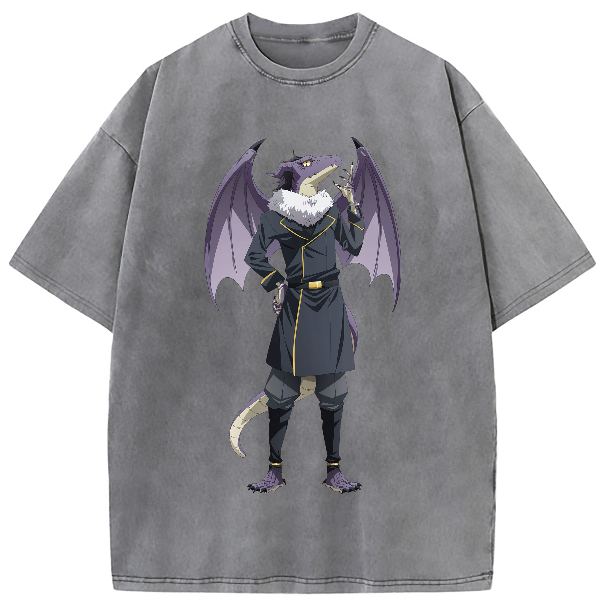 （画像用） 転スラ Regarding Reincarnated to Slime 綿100% ヴィンテージ風 半袖Tシャツ（フロントプリント）
