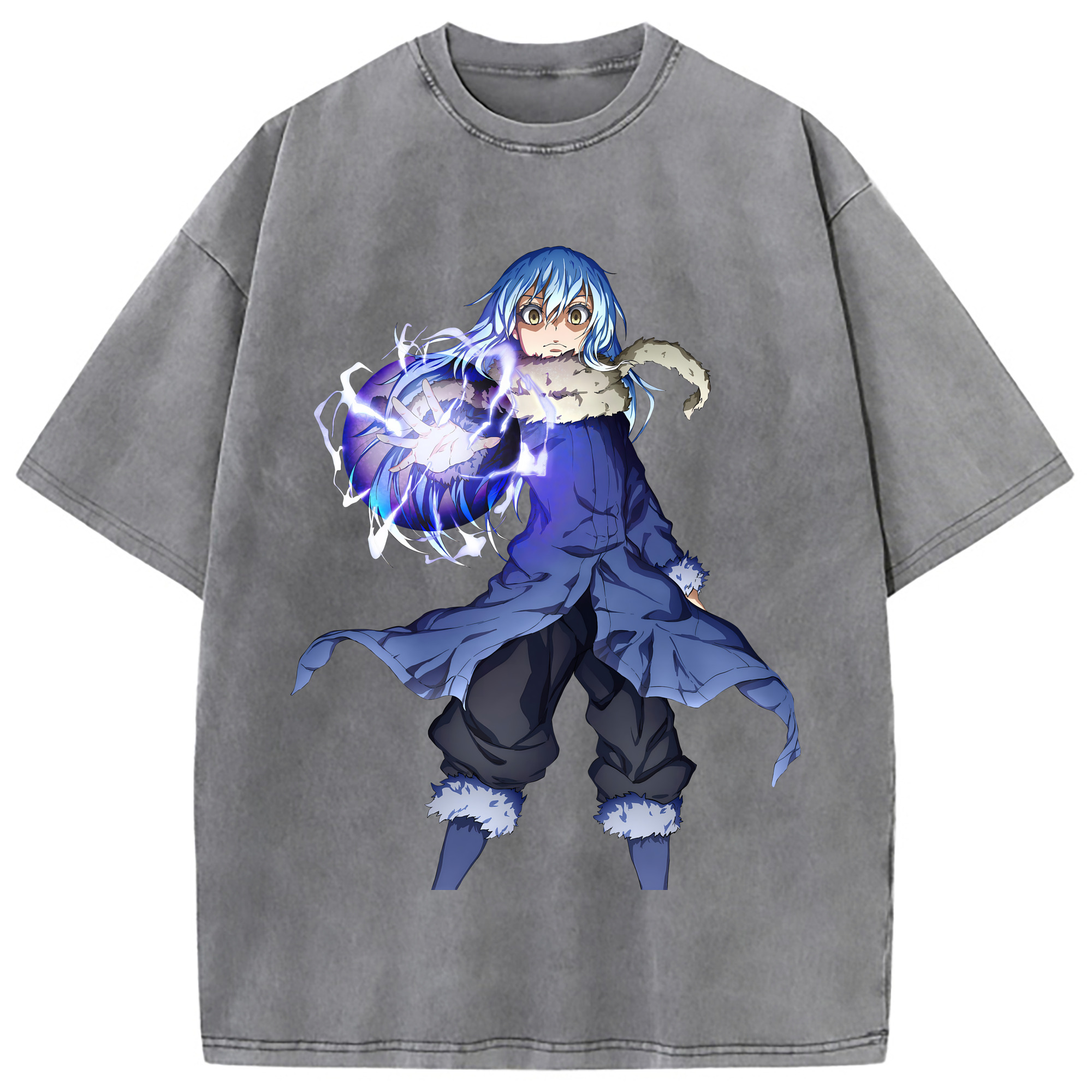 （画像用） 転スラ Regarding Reincarnated to Slime 綿100% ヴィンテージ風 半袖Tシャツ（フロントプリント）