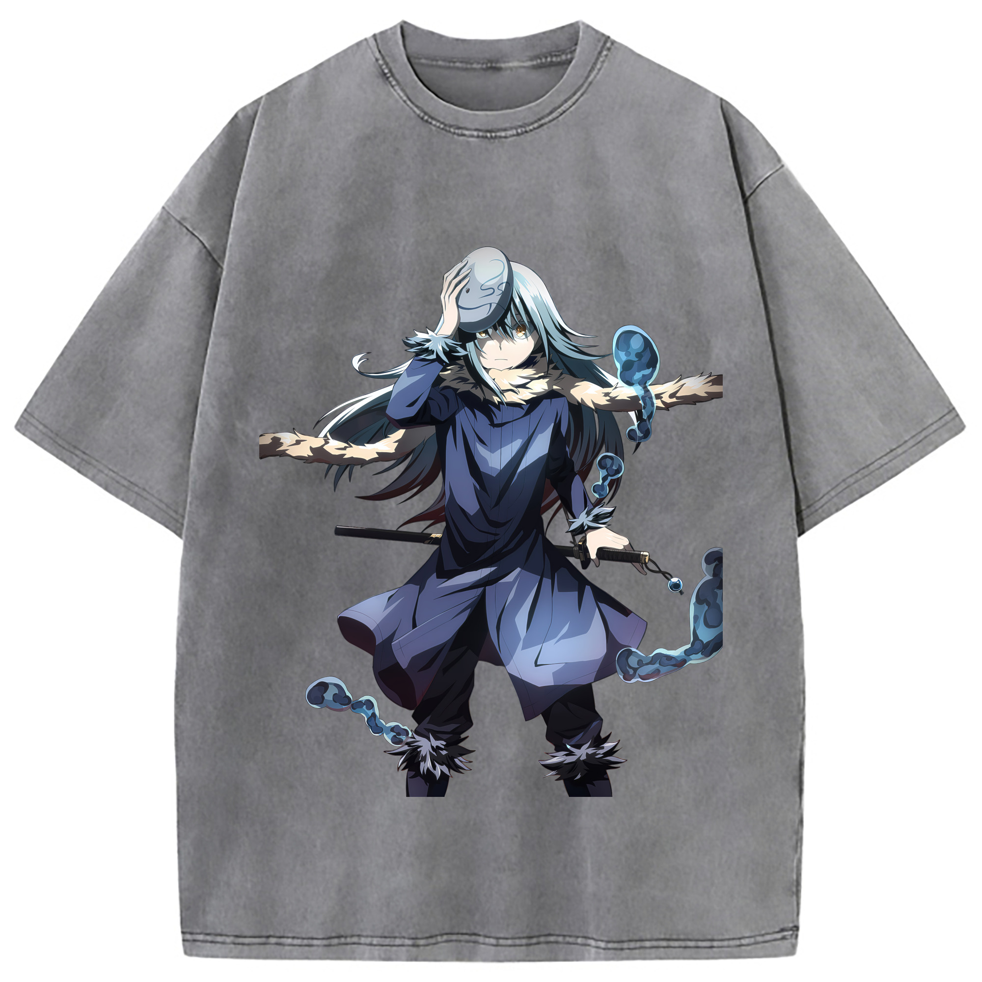 （画像用） 転スラ Regarding Reincarnated to Slime 綿100% ヴィンテージ風 半袖Tシャツ（フロントプリント）