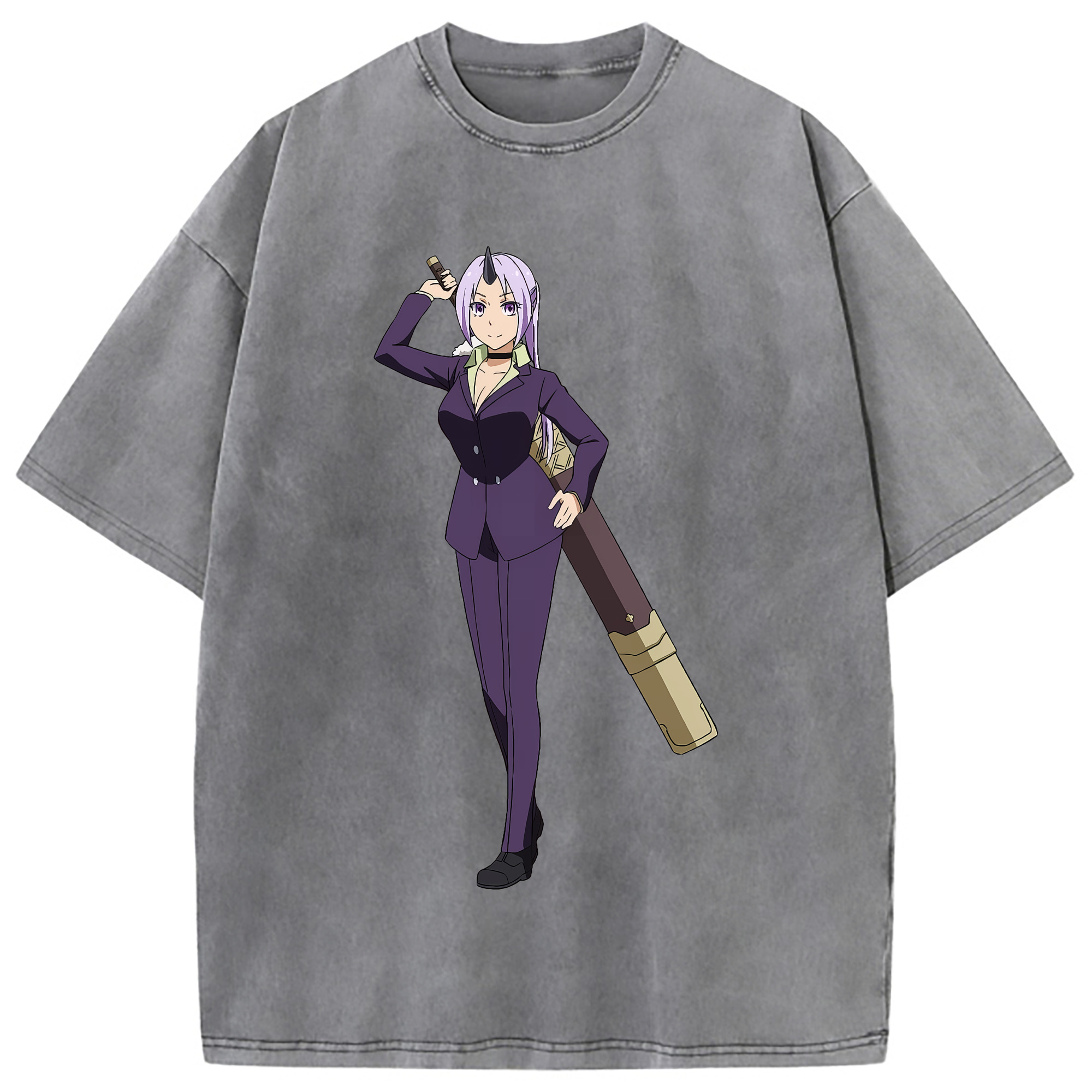 （画像用） 転スラ Regarding Reincarnated to Slime 綿100% ヴィンテージ風 半袖Tシャツ（フロントプリント）