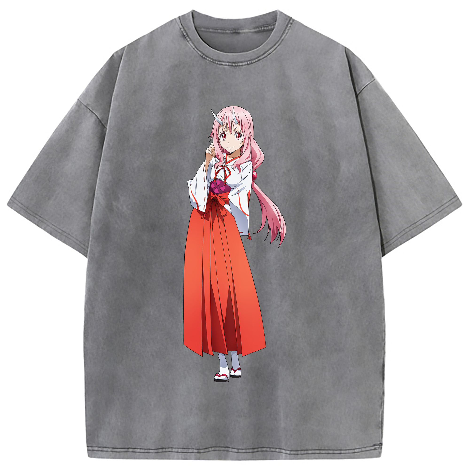 （画像用） 転スラ Regarding Reincarnated to Slime 綿100% ヴィンテージ風 半袖Tシャツ（フロントプリント）
