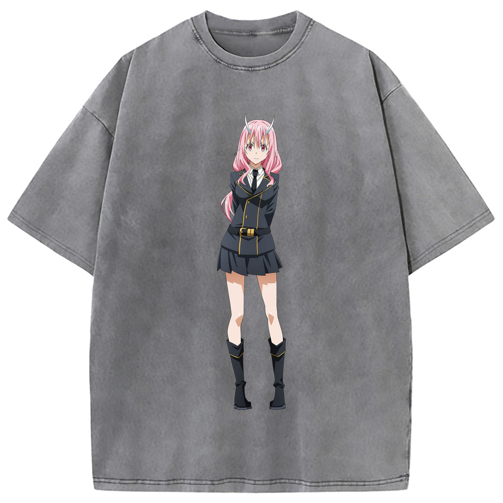 （画像用） 転スラ Regarding Reincarnated to Slime 綿100% ヴィンテージ風 半袖Tシャツ（フロントプリント）