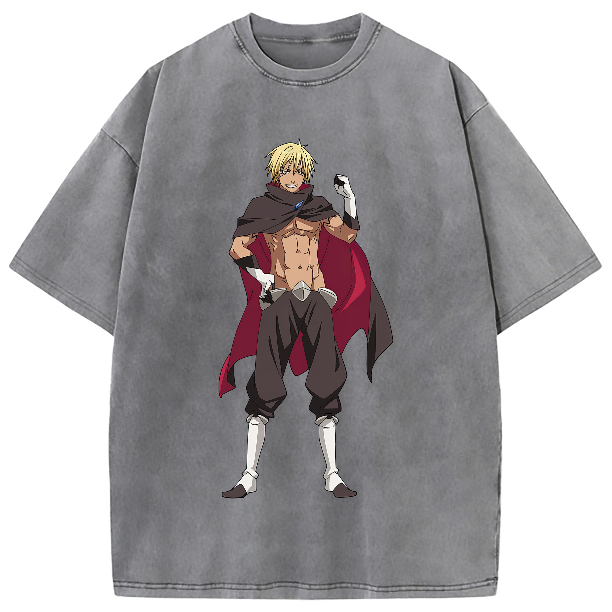 （画像用） 転スラ Regarding Reincarnated to Slime 綿100% ヴィンテージ風 半袖Tシャツ（フロントプリント）