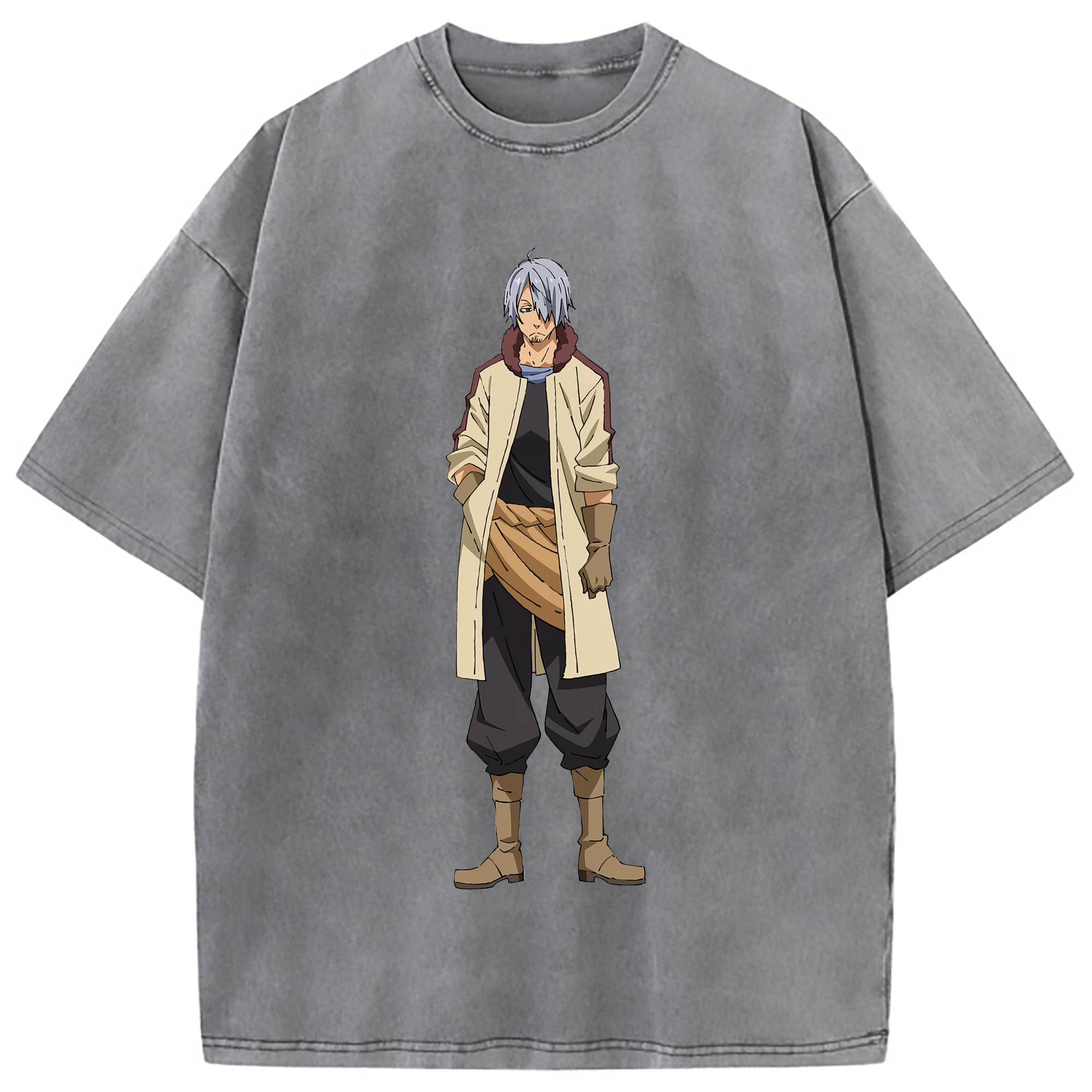 （画像用） 転スラ Regarding Reincarnated to Slime 綿100% ヴィンテージ風 半袖Tシャツ（フロントプリント）