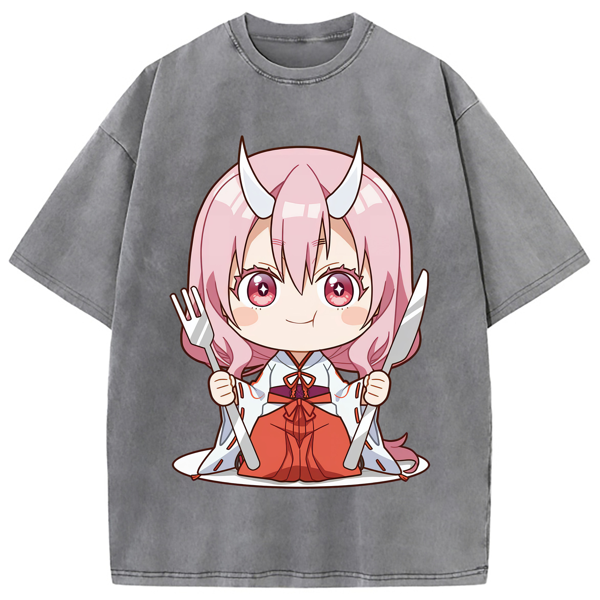 （画像用） 転スラ Regarding Reincarnated to Slime 綿100% ヴィンテージ風 半袖Tシャツ（フロントプリント）