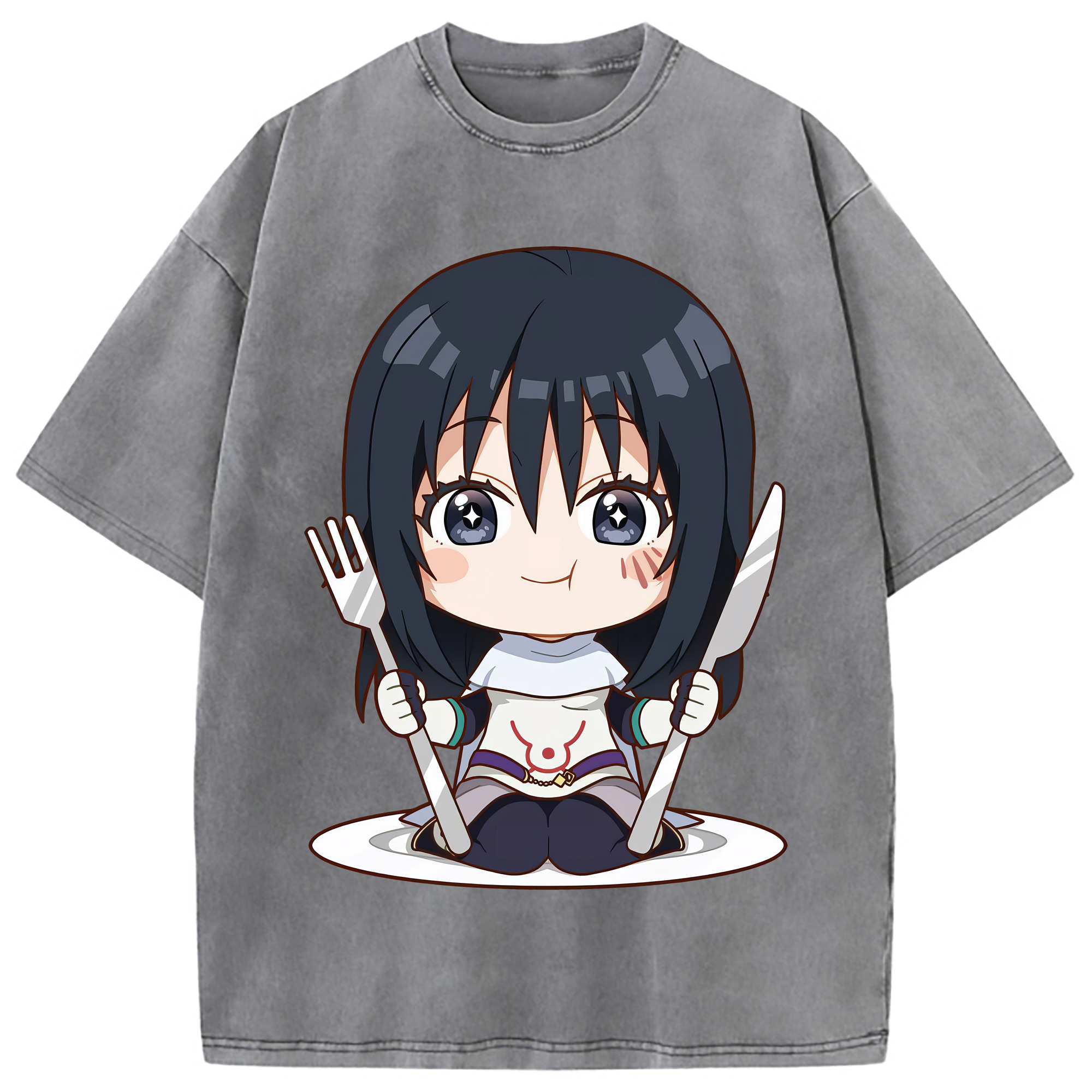 （画像用） 転スラ Regarding Reincarnated to Slime 綿100% ヴィンテージ風 半袖Tシャツ（フロントプリント）