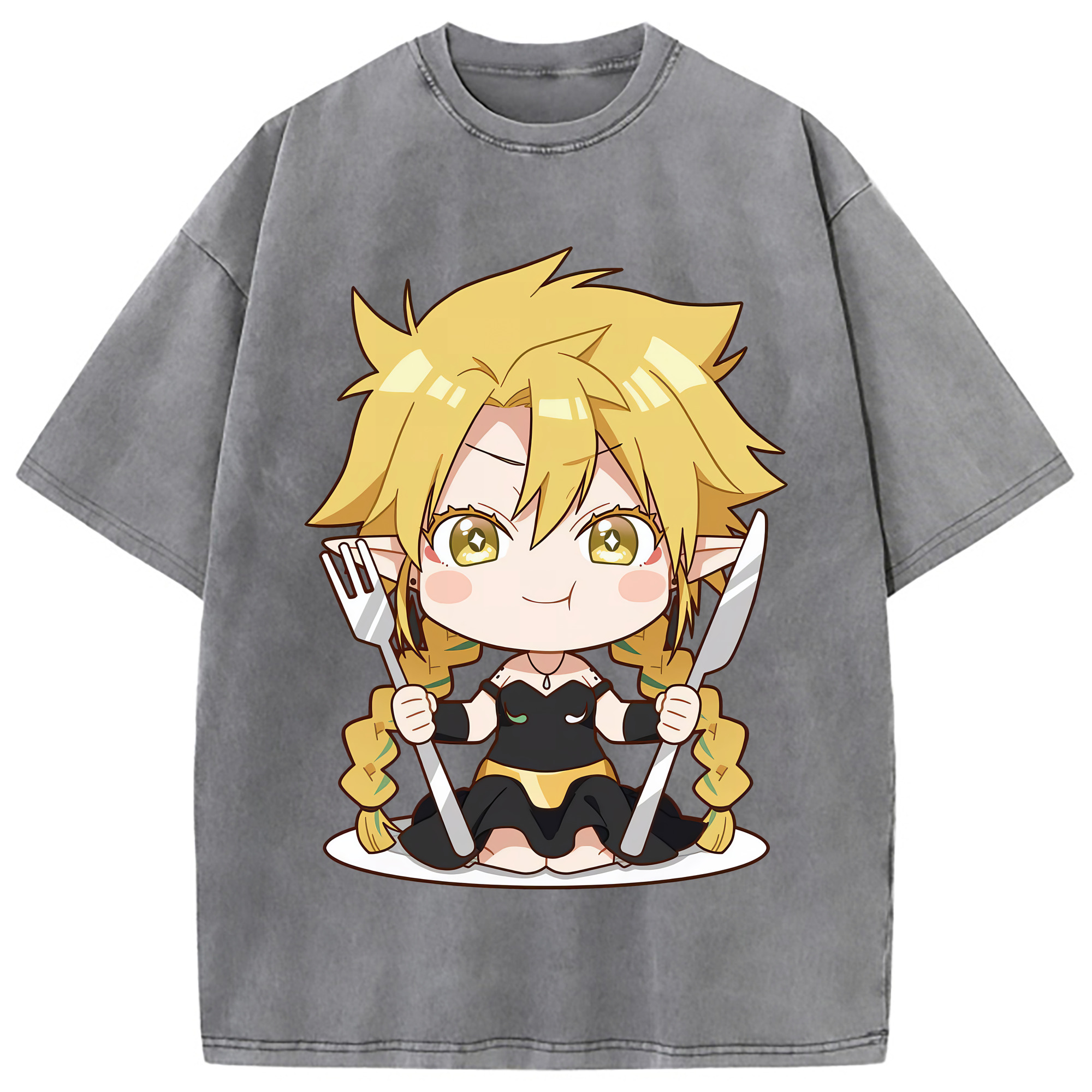 （画像用） 転スラ Regarding Reincarnated to Slime 綿100% ヴィンテージ風 半袖Tシャツ（フロントプリント）
