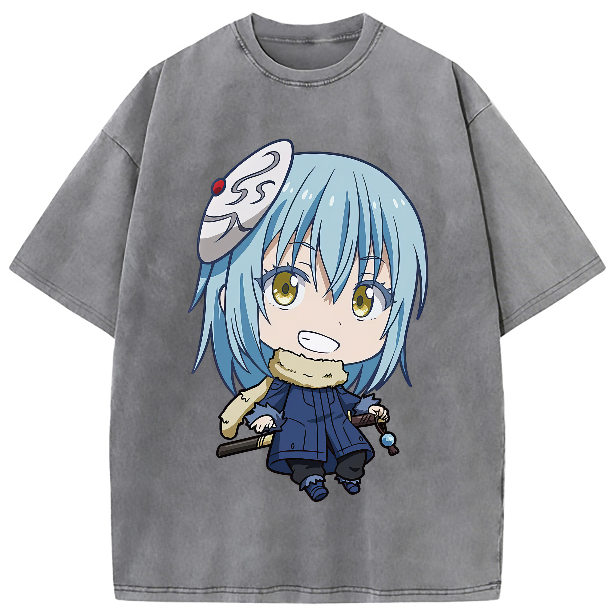 （画像用） 転スラ Regarding Reincarnated to Slime 綿100% ヴィンテージ風 半袖Tシャツ（フロントプリント）