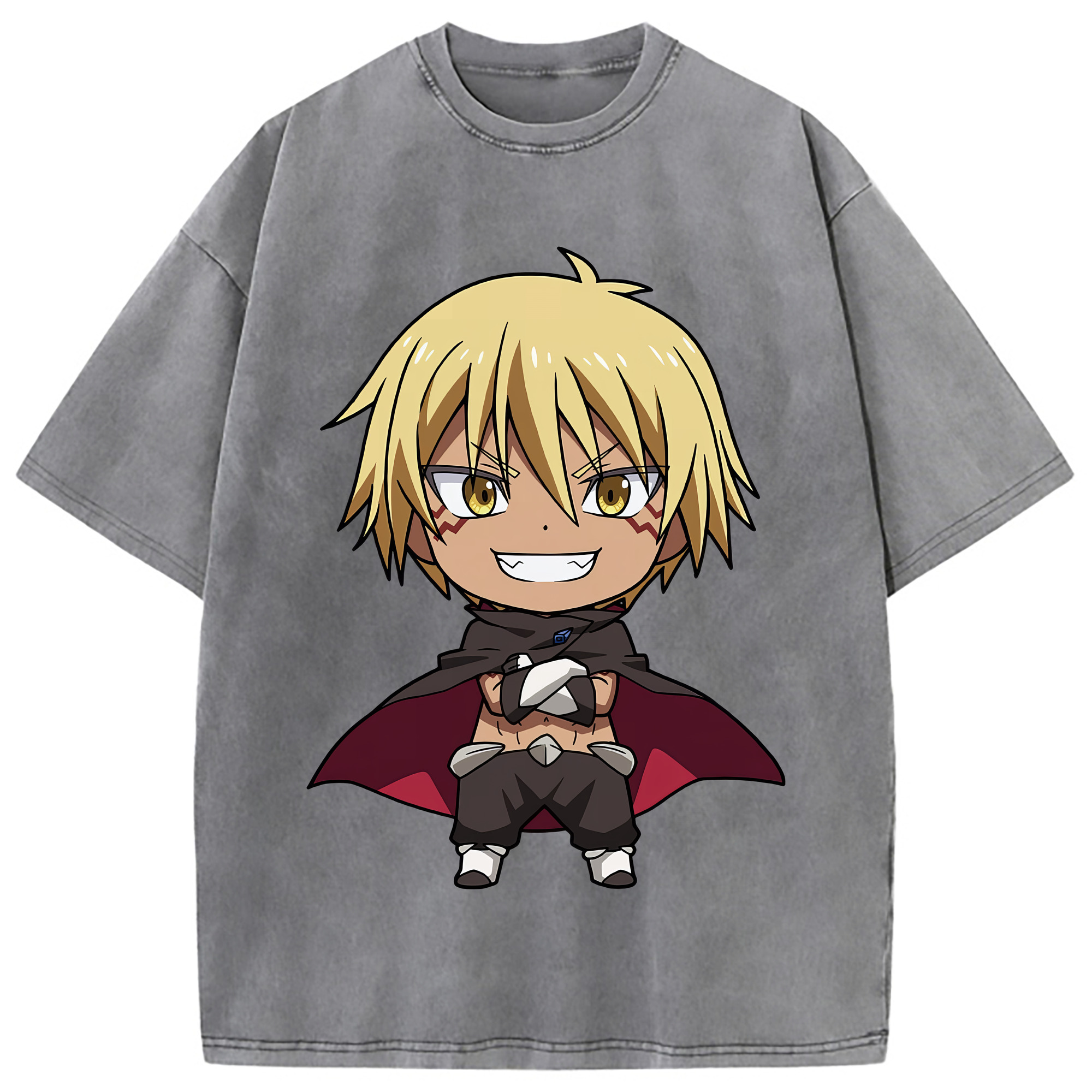 （画像用） 転スラ Regarding Reincarnated to Slime 綿100% ヴィンテージ風 半袖Tシャツ（フロントプリント）