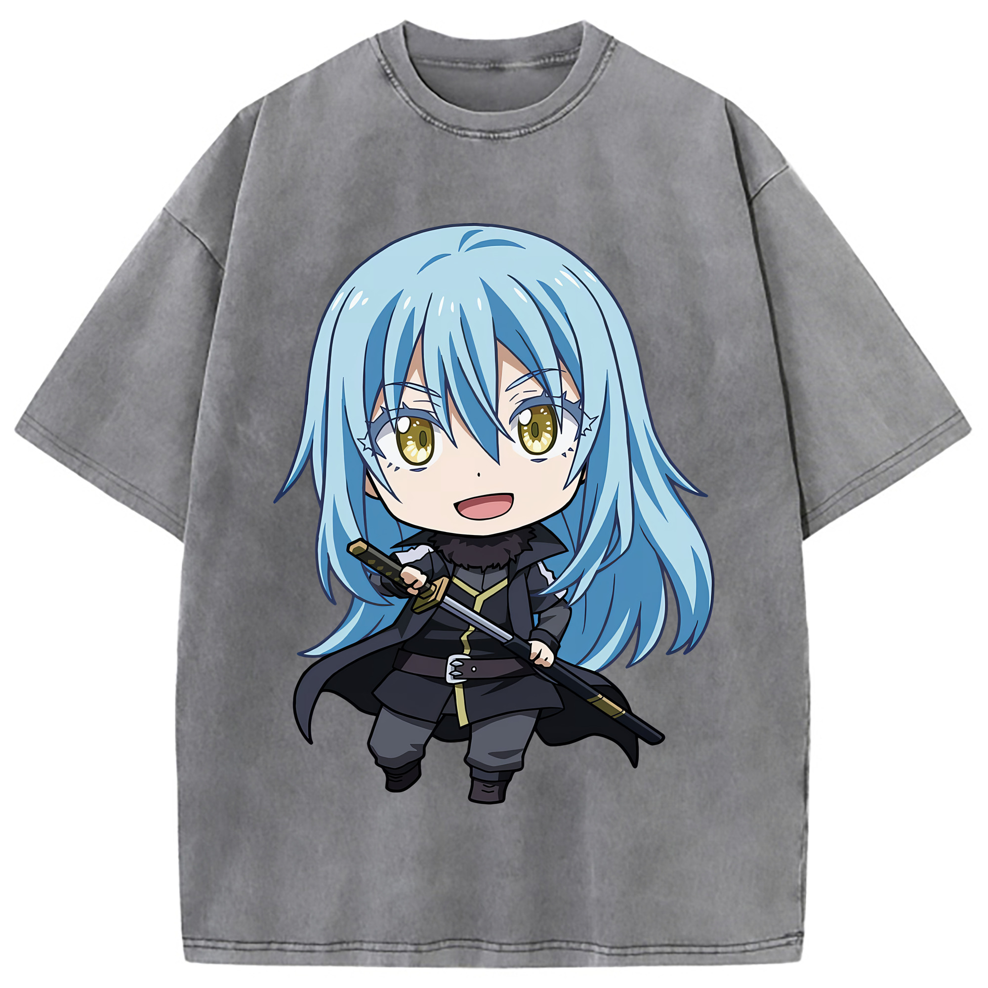 （画像用） 転スラ Regarding Reincarnated to Slime 綿100% ヴィンテージ風 半袖Tシャツ（フロントプリント）
