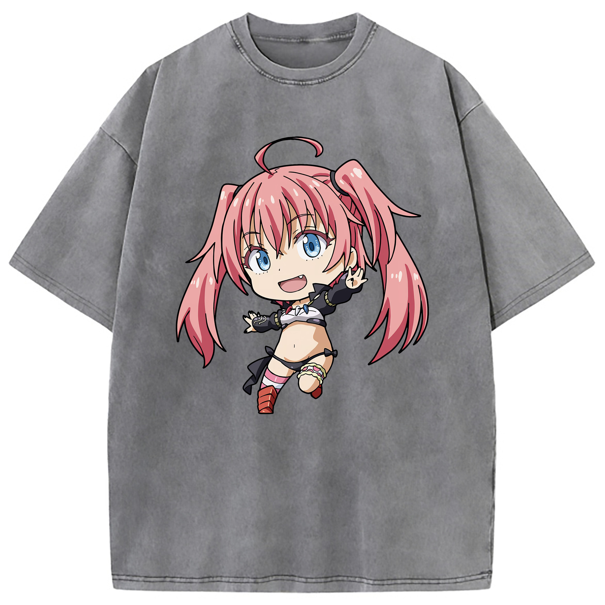 （画像用） 転スラ Regarding Reincarnated to Slime 綿100% ヴィンテージ風 半袖Tシャツ（フロントプリント）