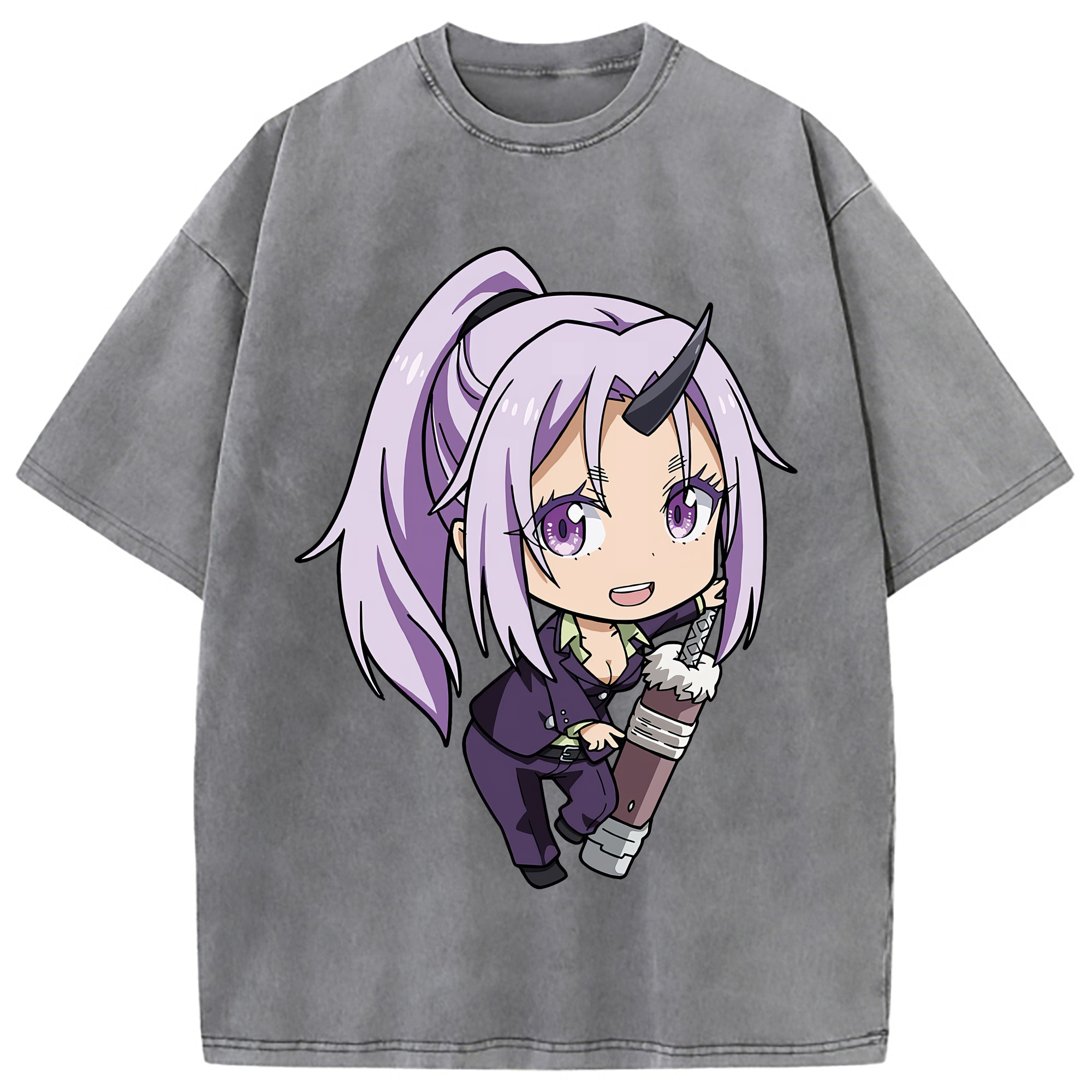 （画像用） 転スラ Regarding Reincarnated to Slime 綿100% ヴィンテージ風 半袖Tシャツ（フロントプリント）