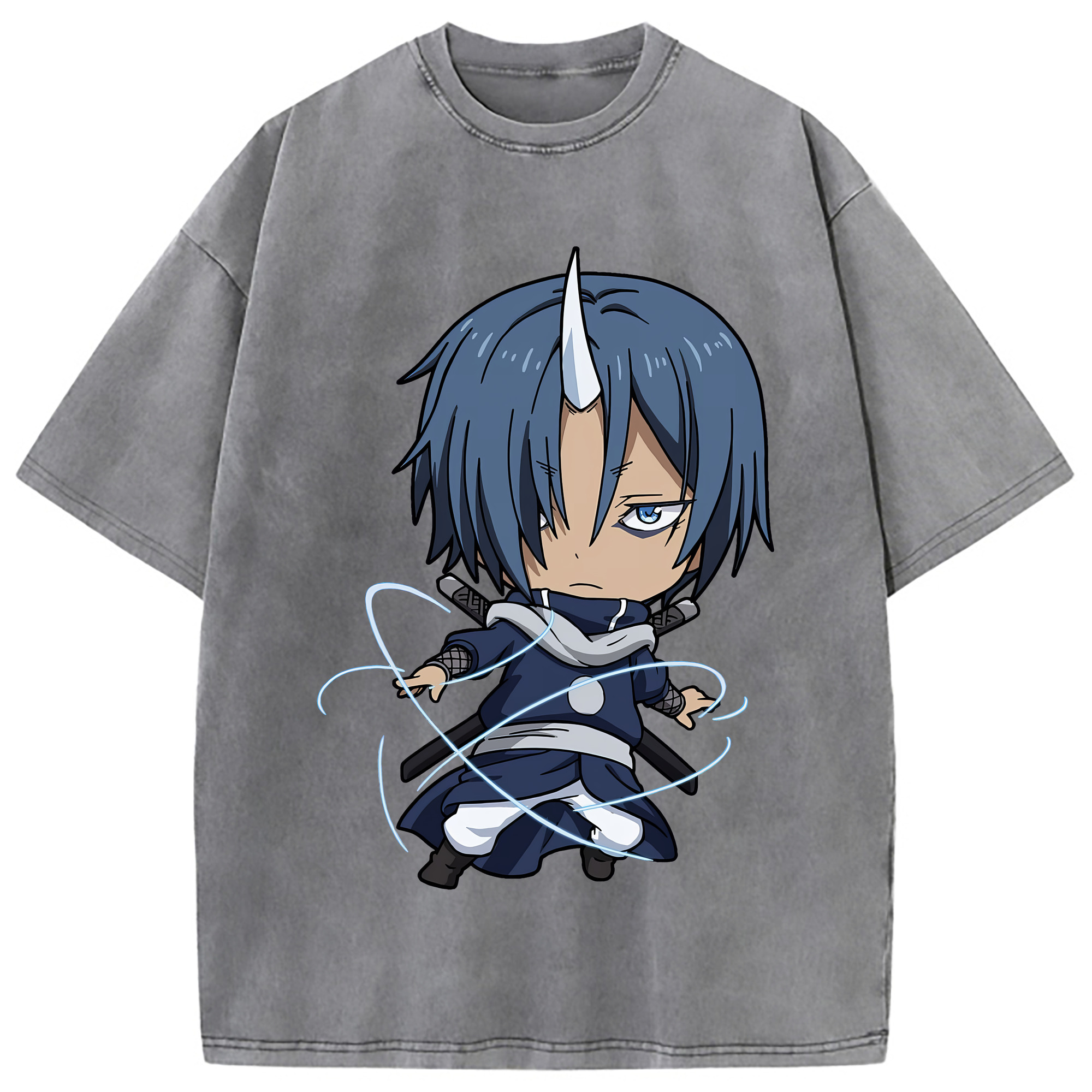 （画像用） 転スラ Regarding Reincarnated to Slime 綿100% ヴィンテージ風 半袖Tシャツ（フロントプリント）
