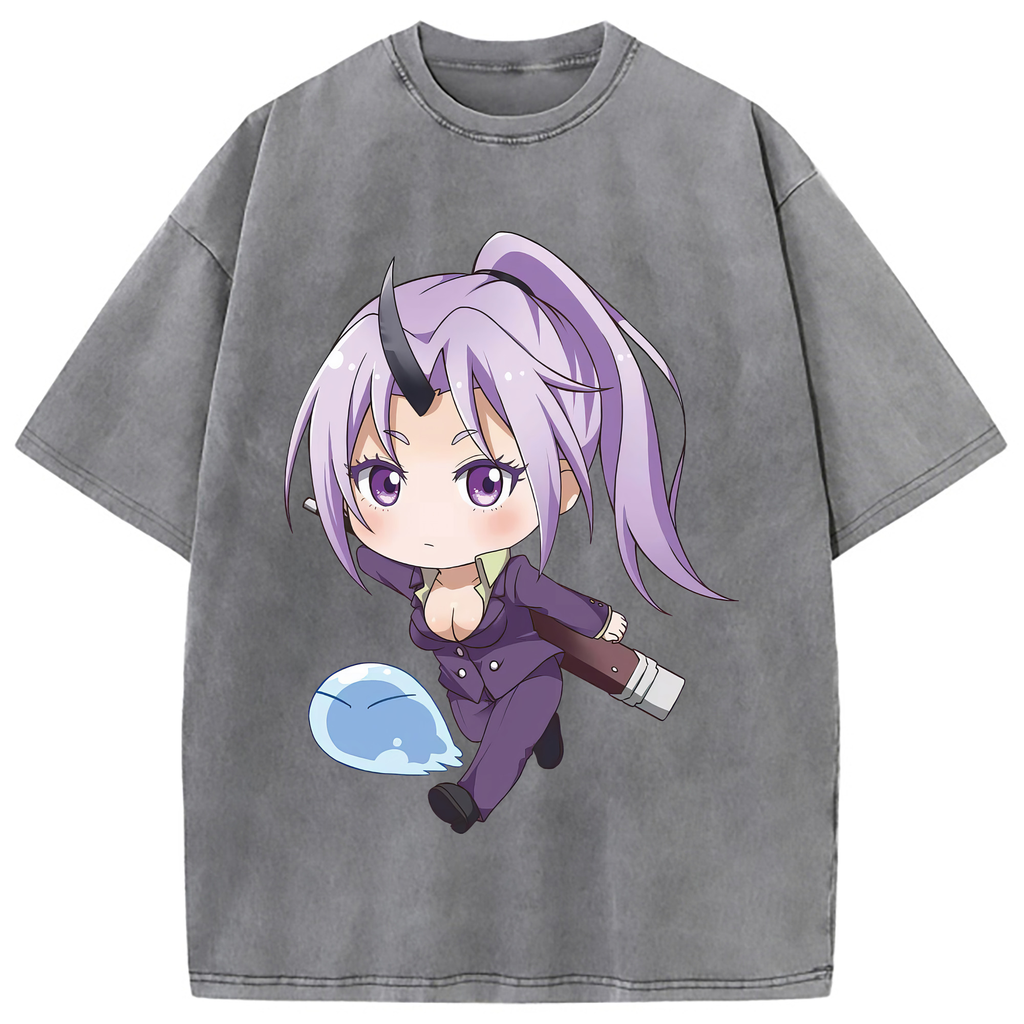 （画像用） 転スラ Regarding Reincarnated to Slime 綿100% ヴィンテージ風 半袖Tシャツ（フロントプリント）