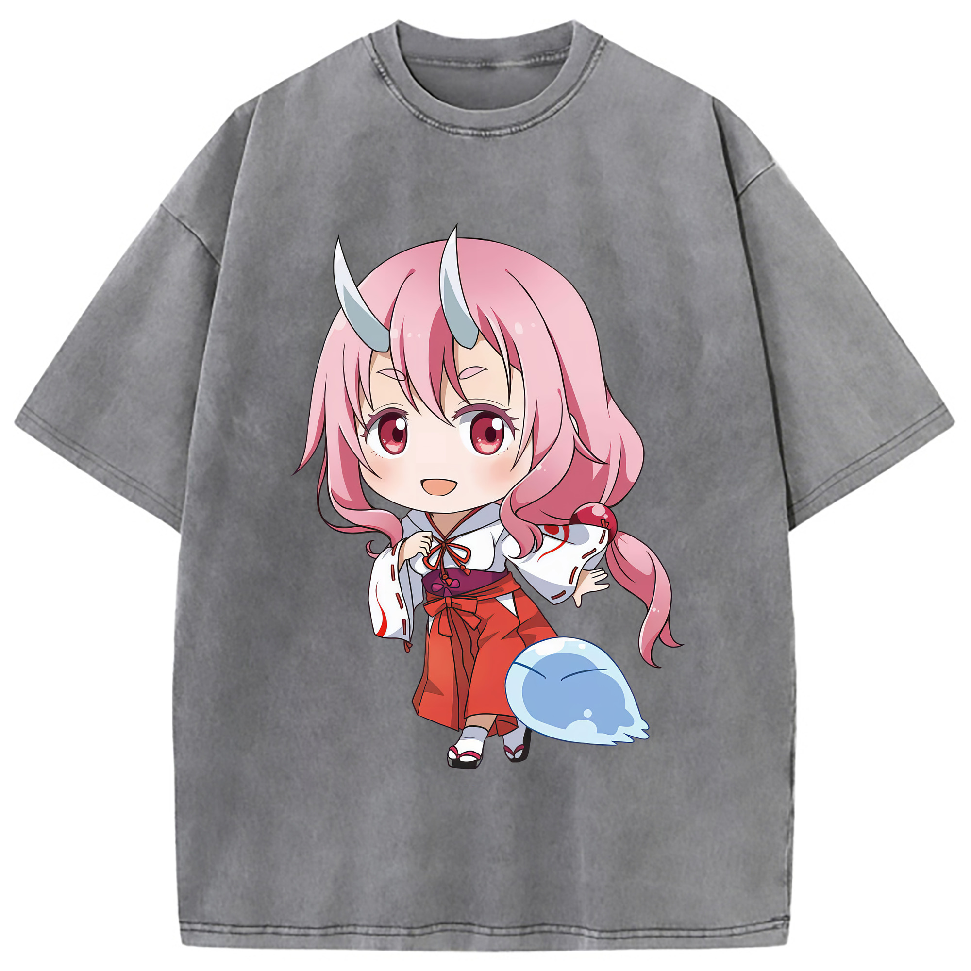 （画像用） 転スラ Regarding Reincarnated to Slime 綿100% ヴィンテージ風 半袖Tシャツ（フロントプリント）