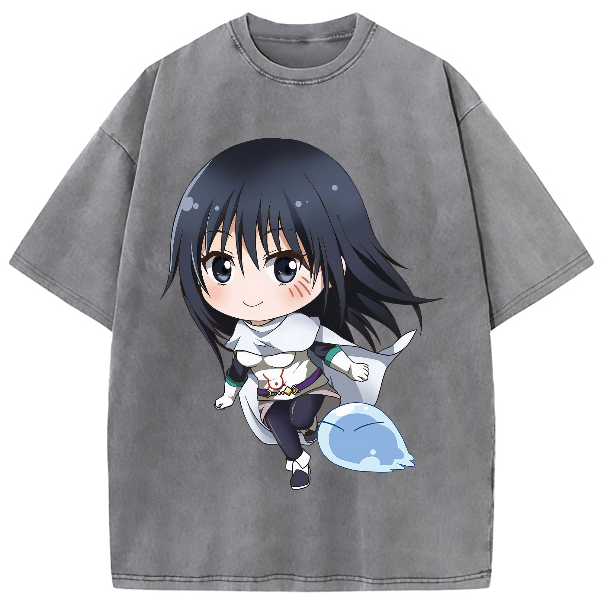 （画像用） 転スラ Regarding Reincarnated to Slime 綿100% ヴィンテージ風 半袖Tシャツ（フロントプリント）