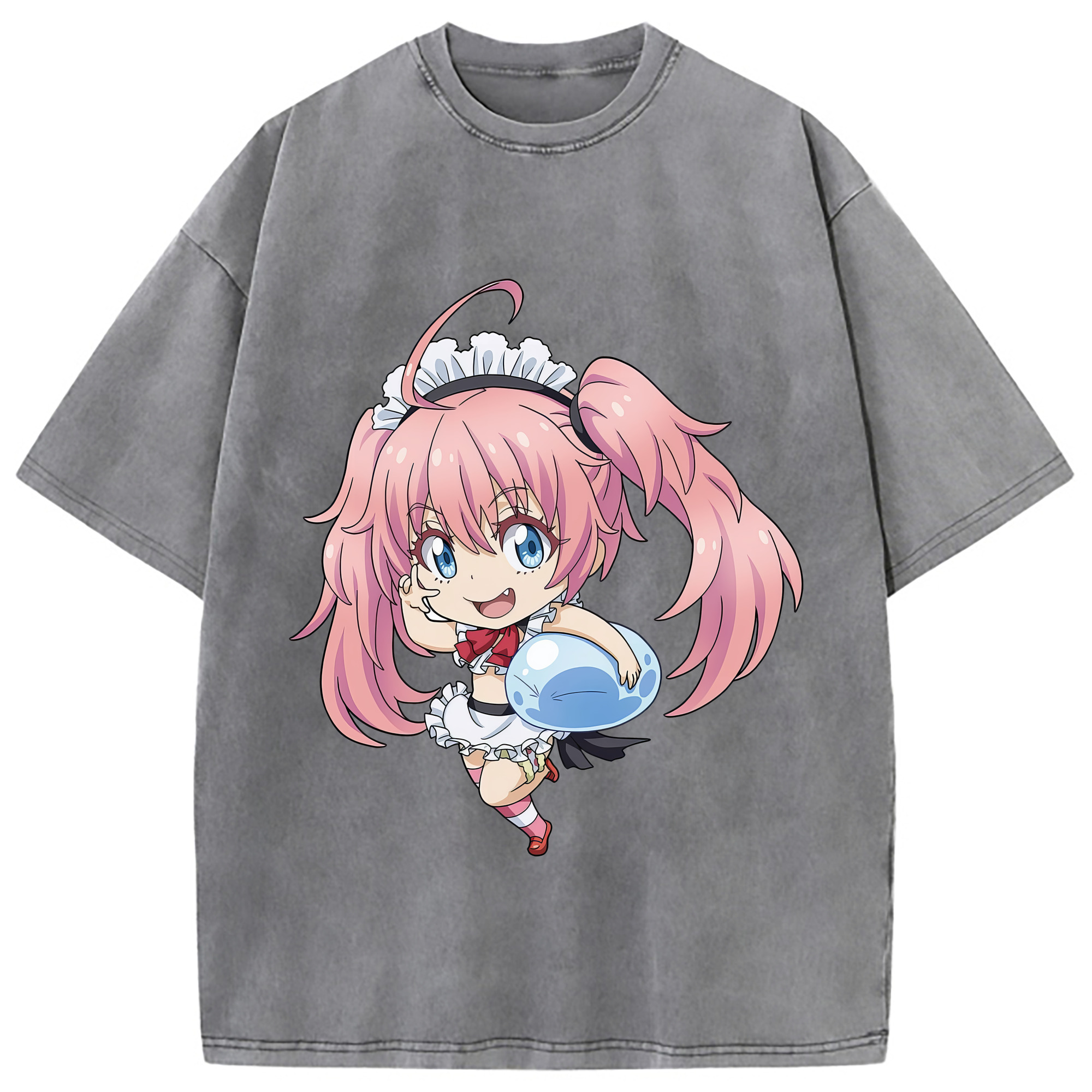 （画像用） 転スラ Regarding Reincarnated to Slime 綿100% ヴィンテージ風 半袖Tシャツ（フロントプリント）