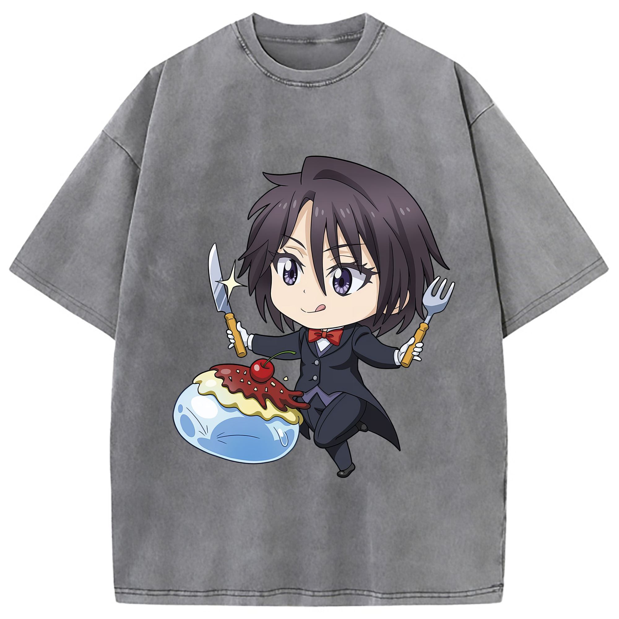 （画像用） 転スラ Regarding Reincarnated to Slime 綿100% ヴィンテージ風 半袖Tシャツ（フロントプリント）