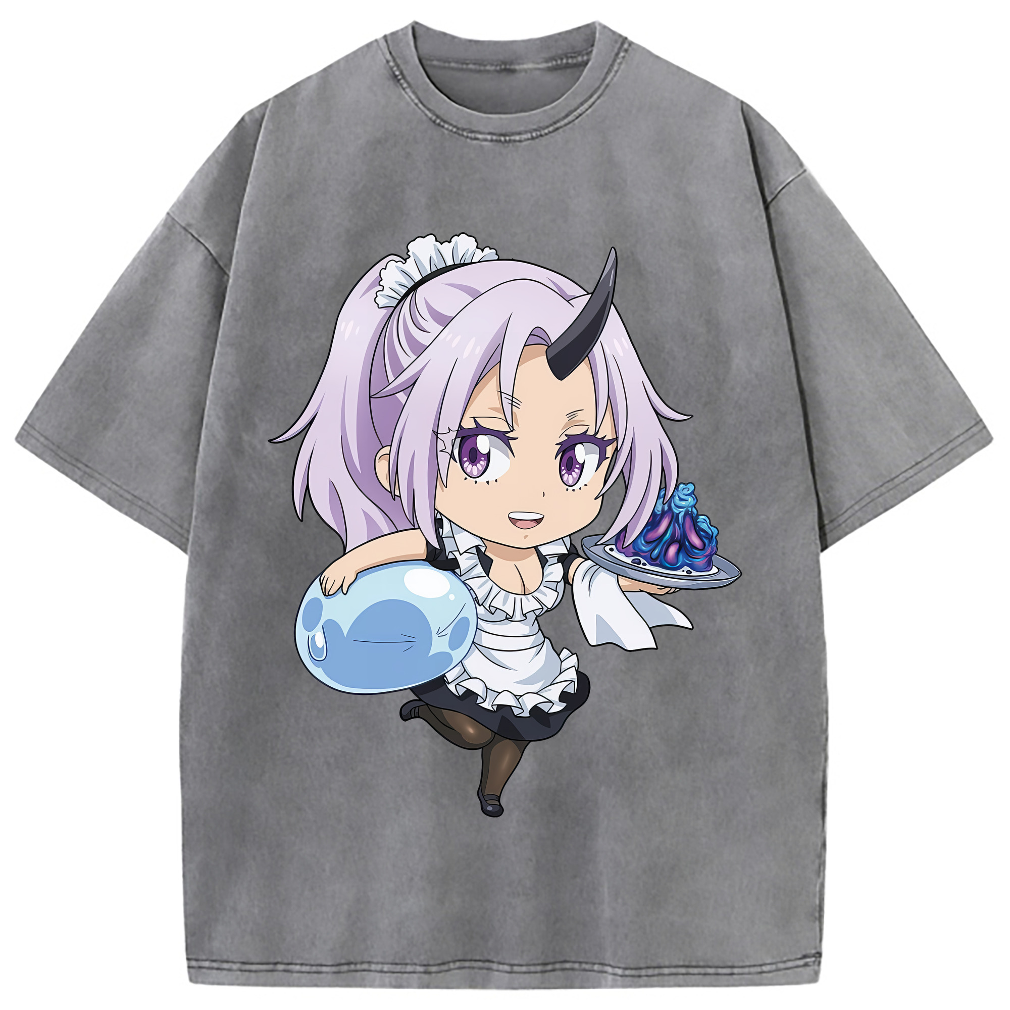 （画像用） 転スラ Regarding Reincarnated to Slime 綿100% ヴィンテージ風 半袖Tシャツ（フロントプリント）