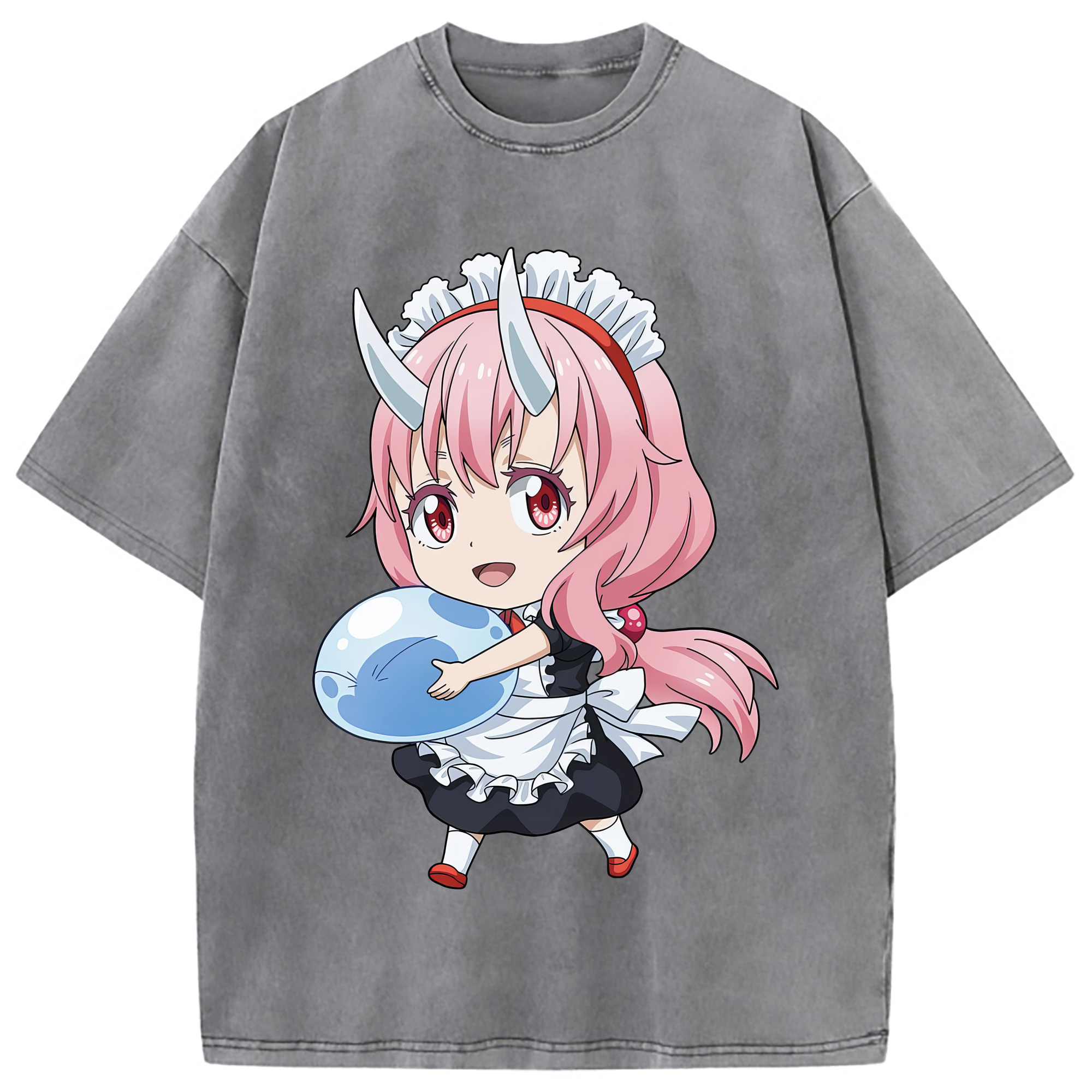 （画像用） 転スラ Regarding Reincarnated to Slime 綿100% ヴィンテージ風 半袖Tシャツ（フロントプリント）