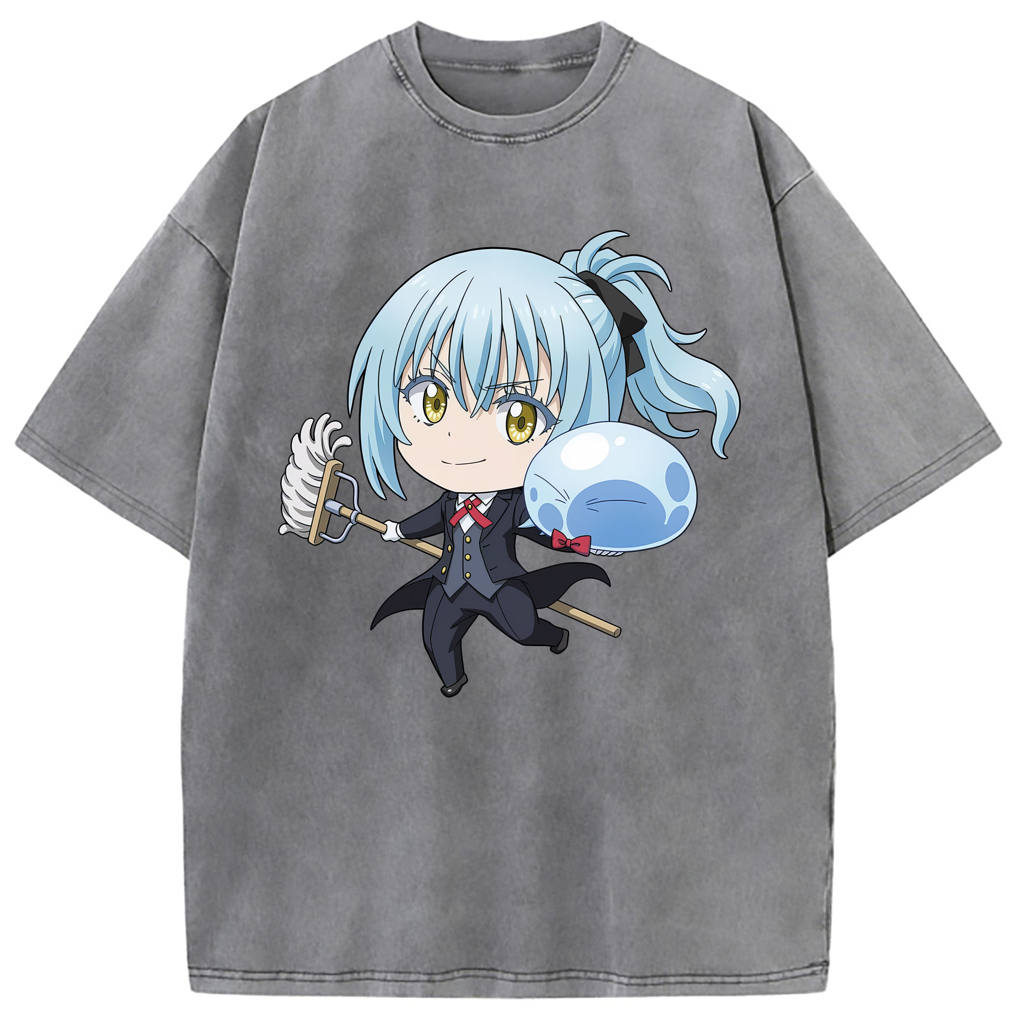 （画像用） 転スラ Regarding Reincarnated to Slime 綿100% ヴィンテージ風 半袖Tシャツ（フロントプリント）