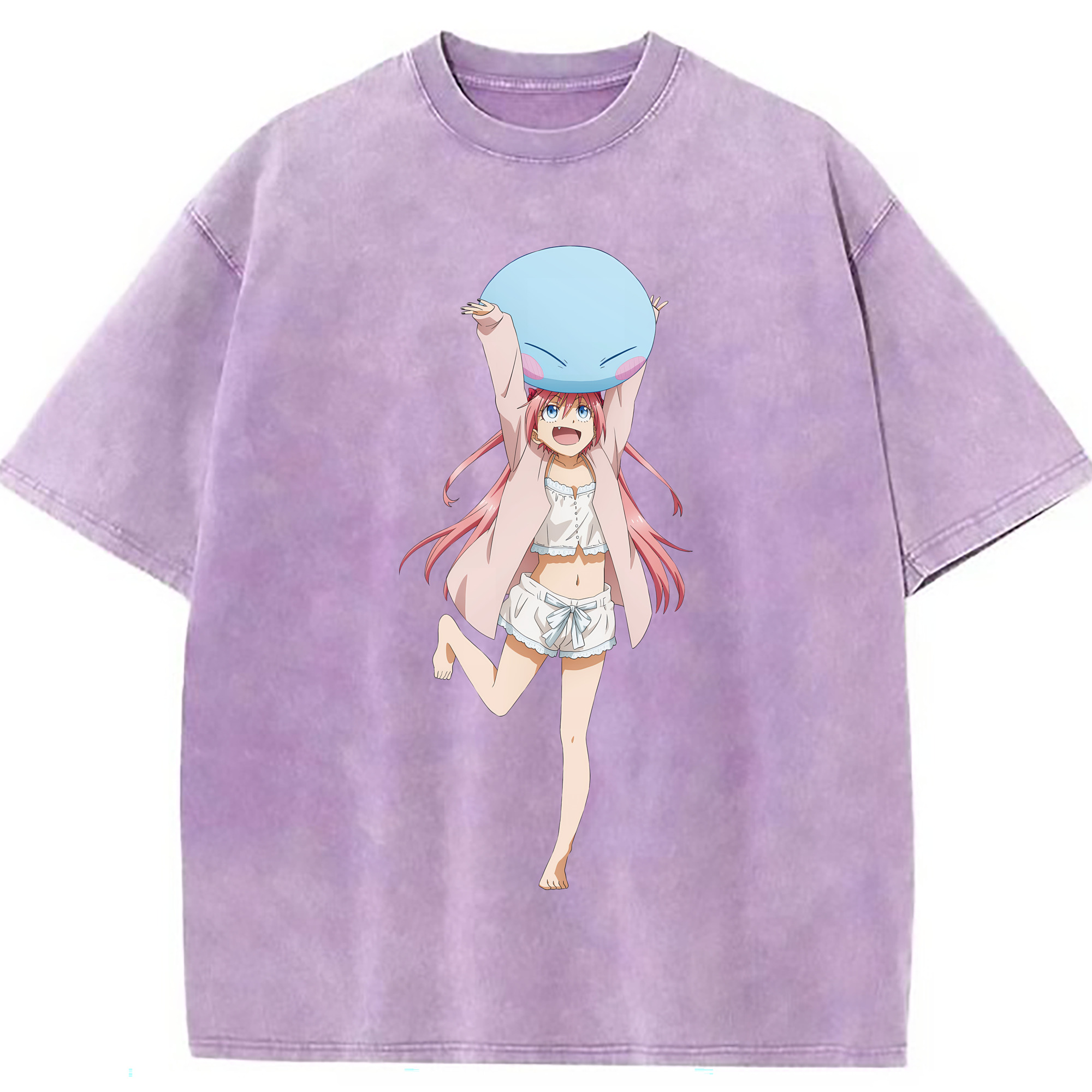 （画像用） 転スラ Regarding Reincarnated to Slime 綿100% ヴィンテージ風 半袖Tシャツ（フロントプリント）