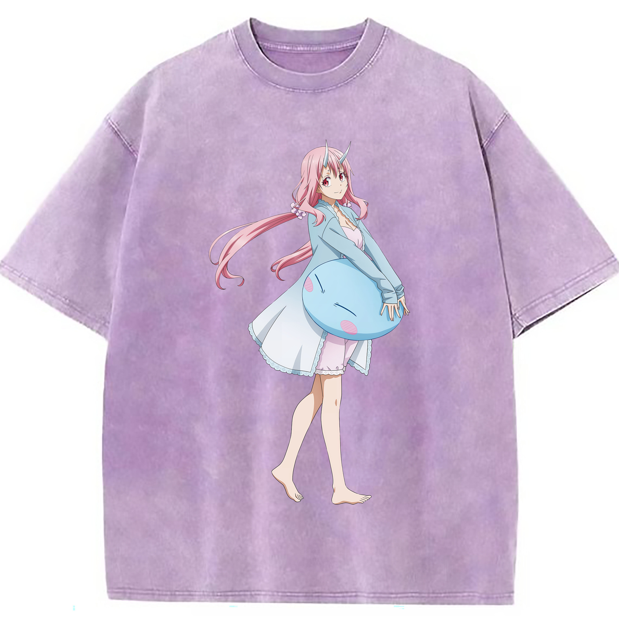 （画像用） 転スラ Regarding Reincarnated to Slime 綿100% ヴィンテージ風 半袖Tシャツ（フロントプリント）