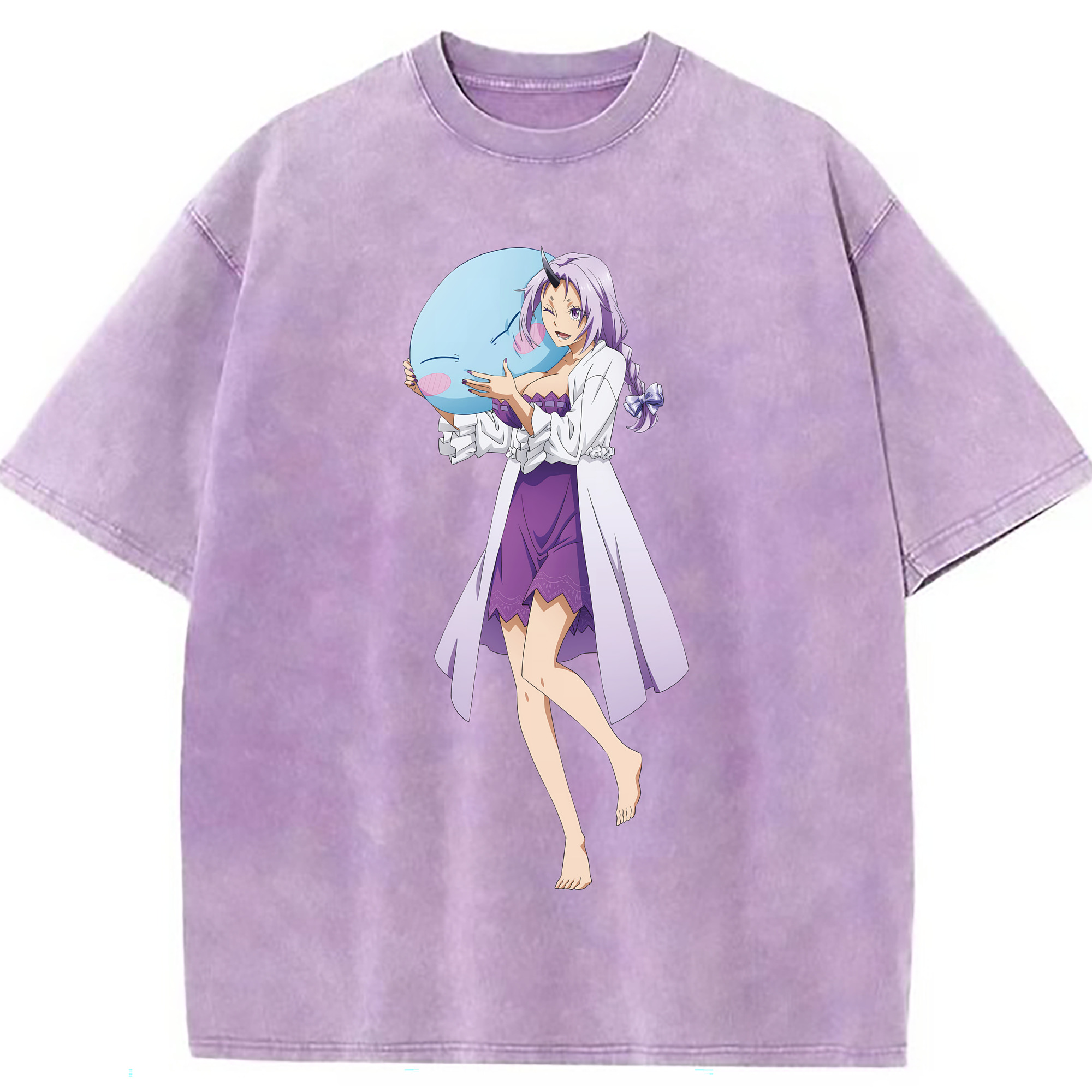 （画像用） 転スラ Regarding Reincarnated to Slime 綿100% ヴィンテージ風 半袖Tシャツ（フロントプリント）