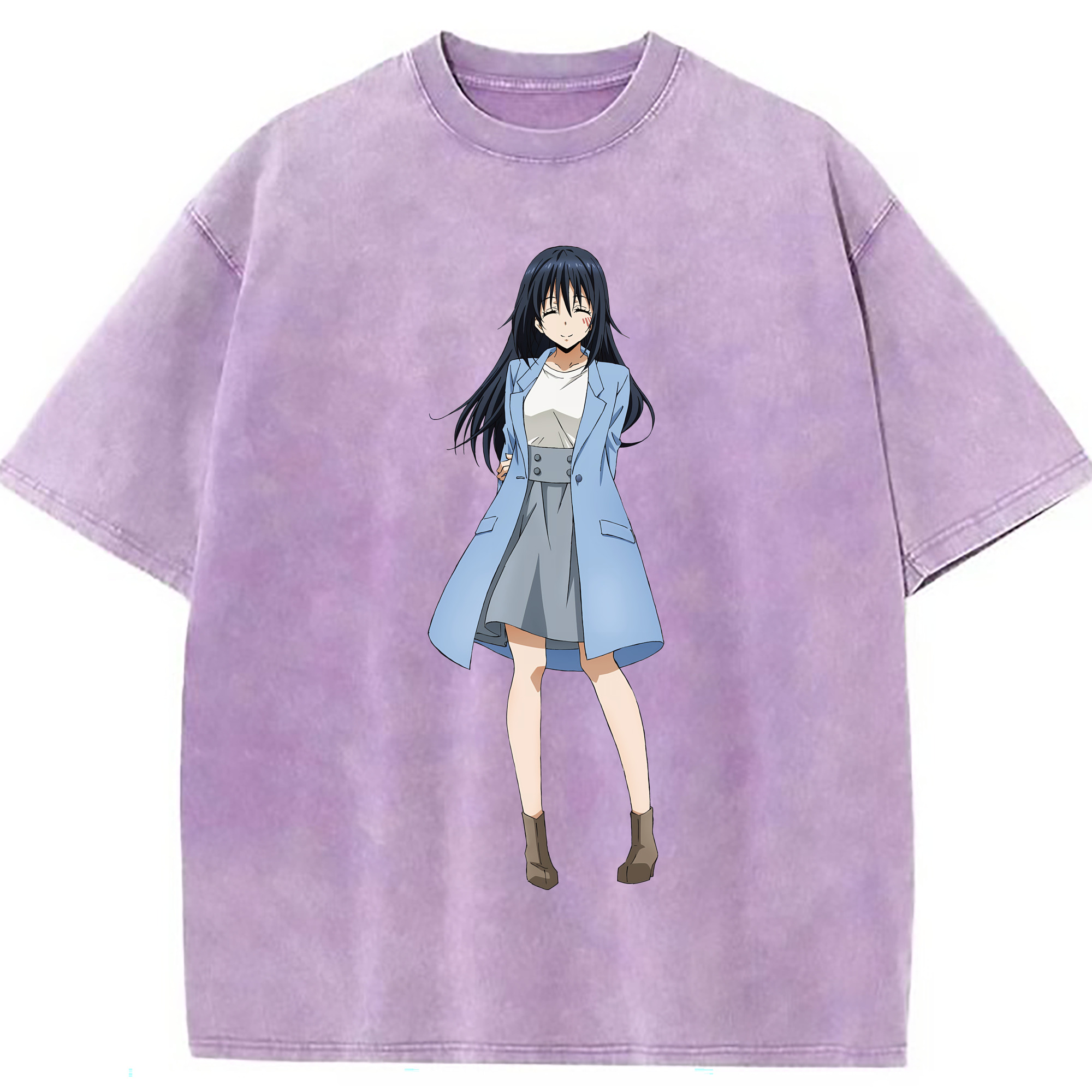 （画像用） 転スラ Regarding Reincarnated to Slime 綿100% ヴィンテージ風 半袖Tシャツ（フロントプリント）