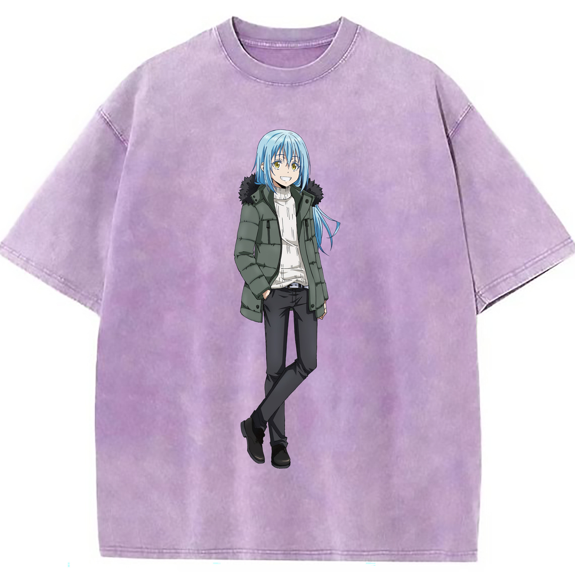 （画像用） 転スラ Regarding Reincarnated to Slime 綿100% ヴィンテージ風 半袖Tシャツ（フロントプリント）