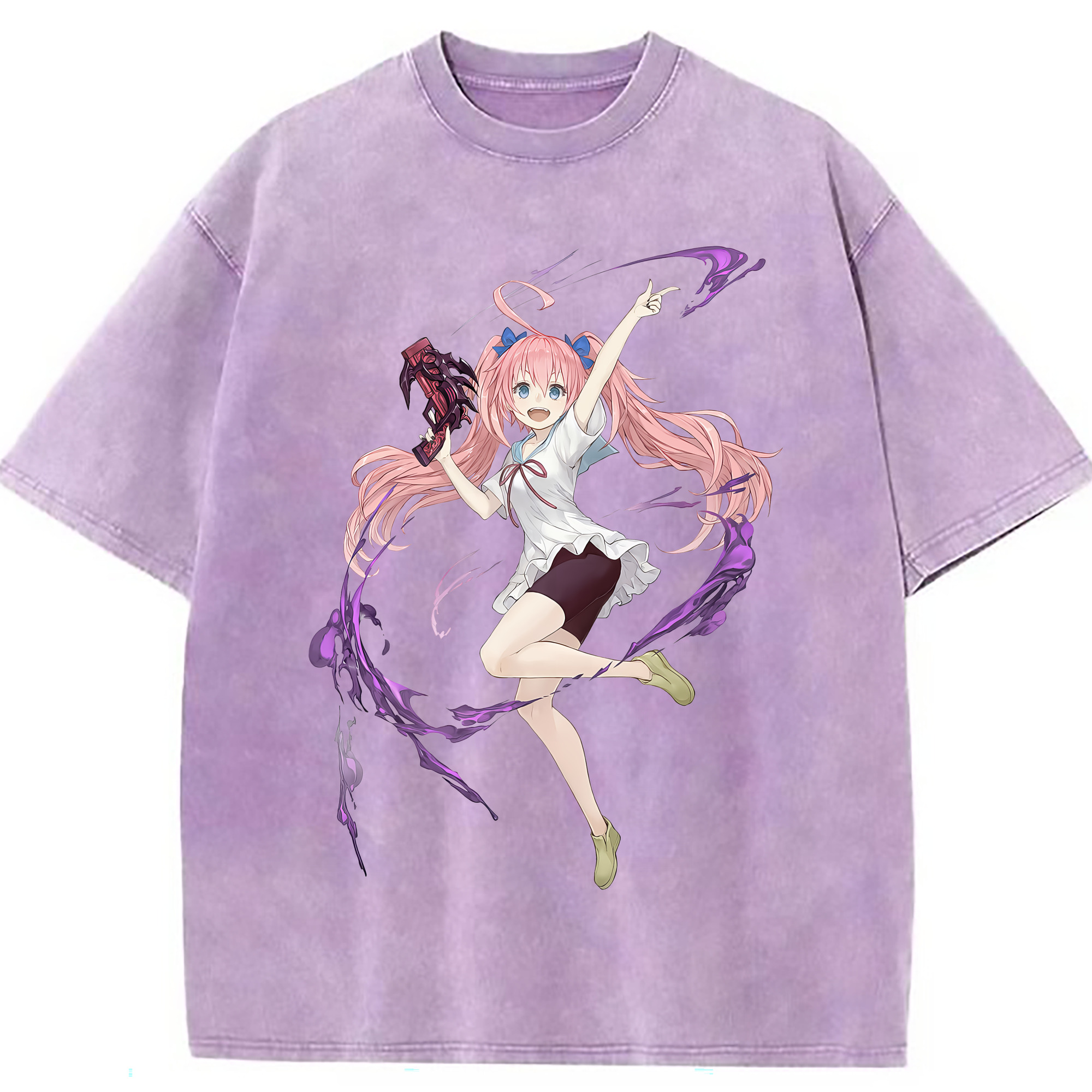 （画像用） 転スラ Regarding Reincarnated to Slime 綿100% ヴィンテージ風 半袖Tシャツ（フロントプリント）