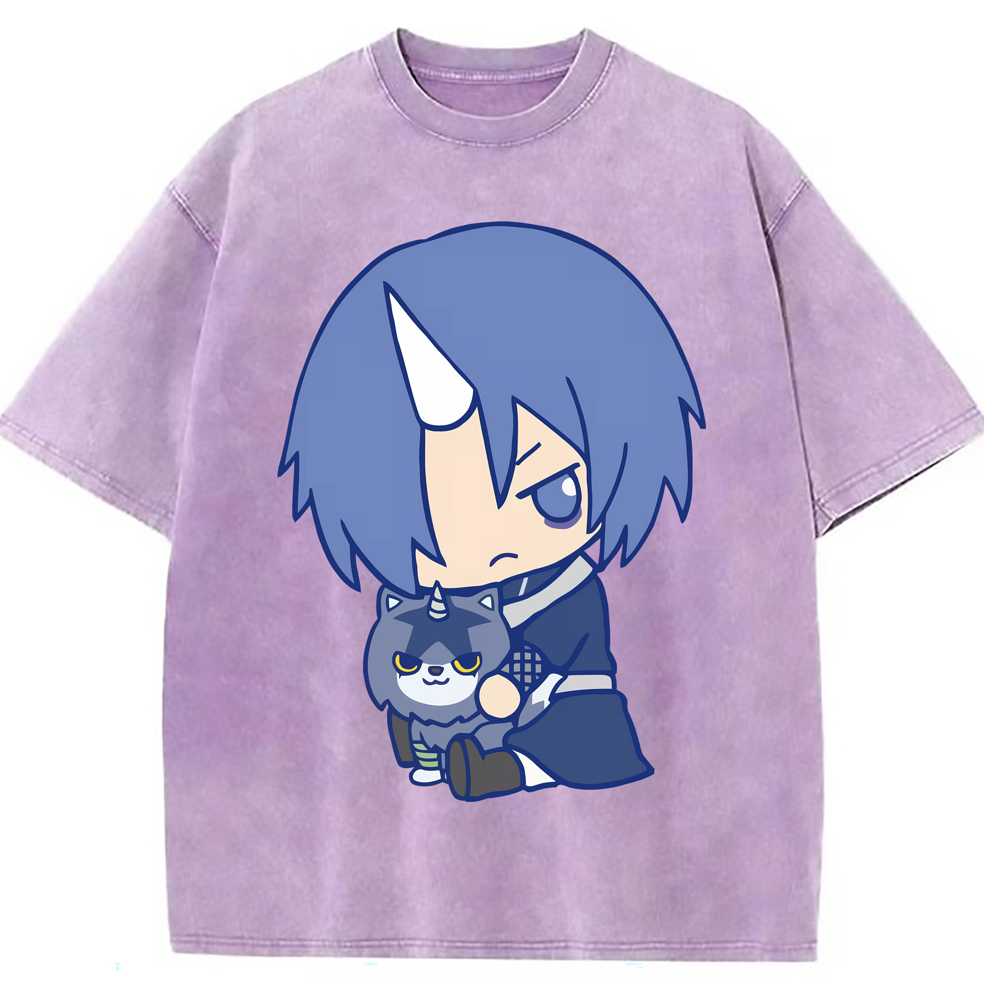 （画像用） 転スラ Regarding Reincarnated to Slime 綿100% ヴィンテージ風 半袖Tシャツ（フロントプリント）