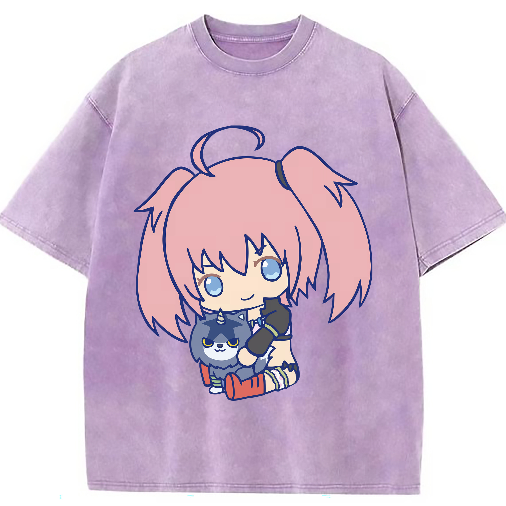 （画像用） 転スラ Regarding Reincarnated to Slime 綿100% ヴィンテージ風 半袖Tシャツ（フロントプリント）