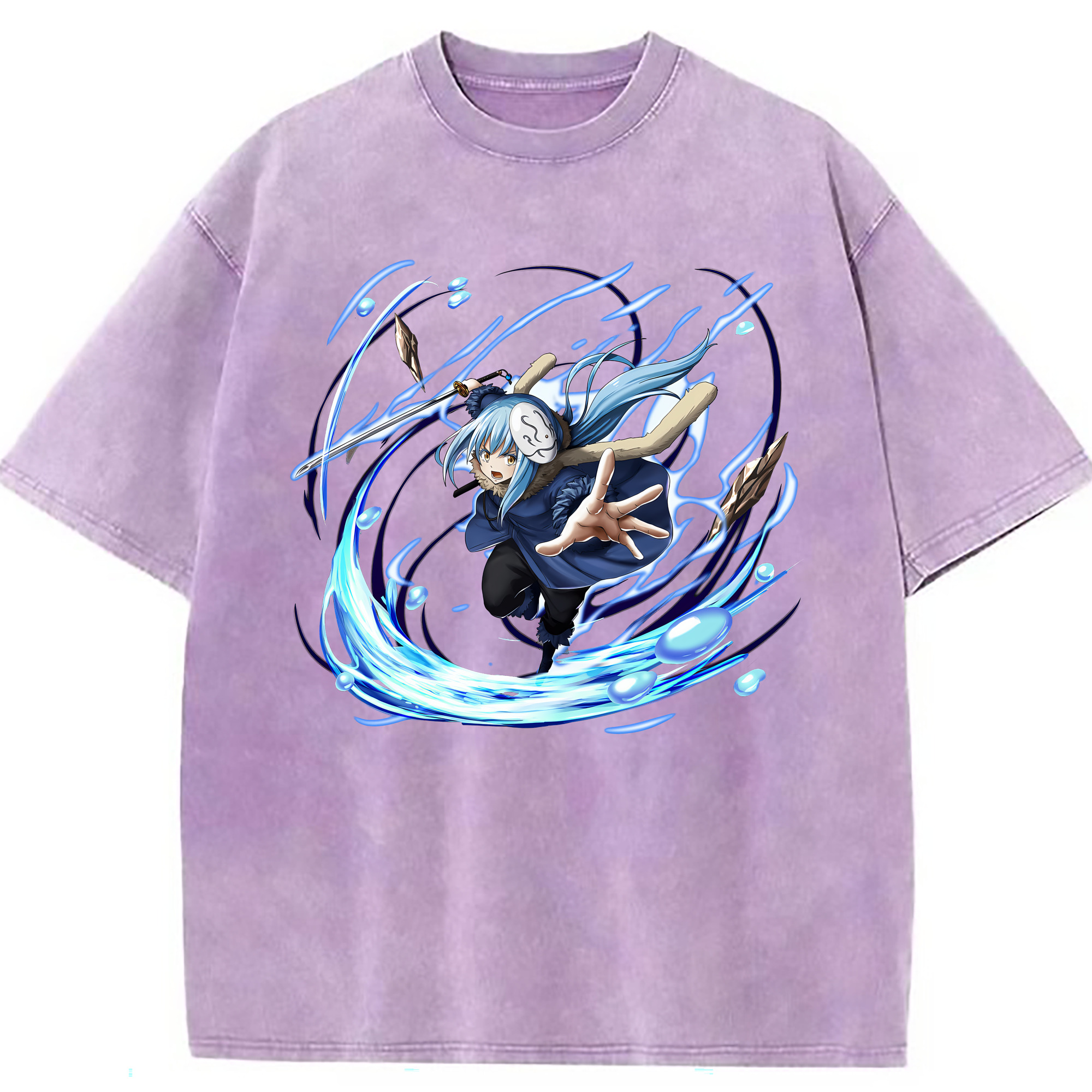 （画像用） 転スラ Regarding Reincarnated to Slime 綿100% ヴィンテージ風 半袖Tシャツ（フロントプリント）
