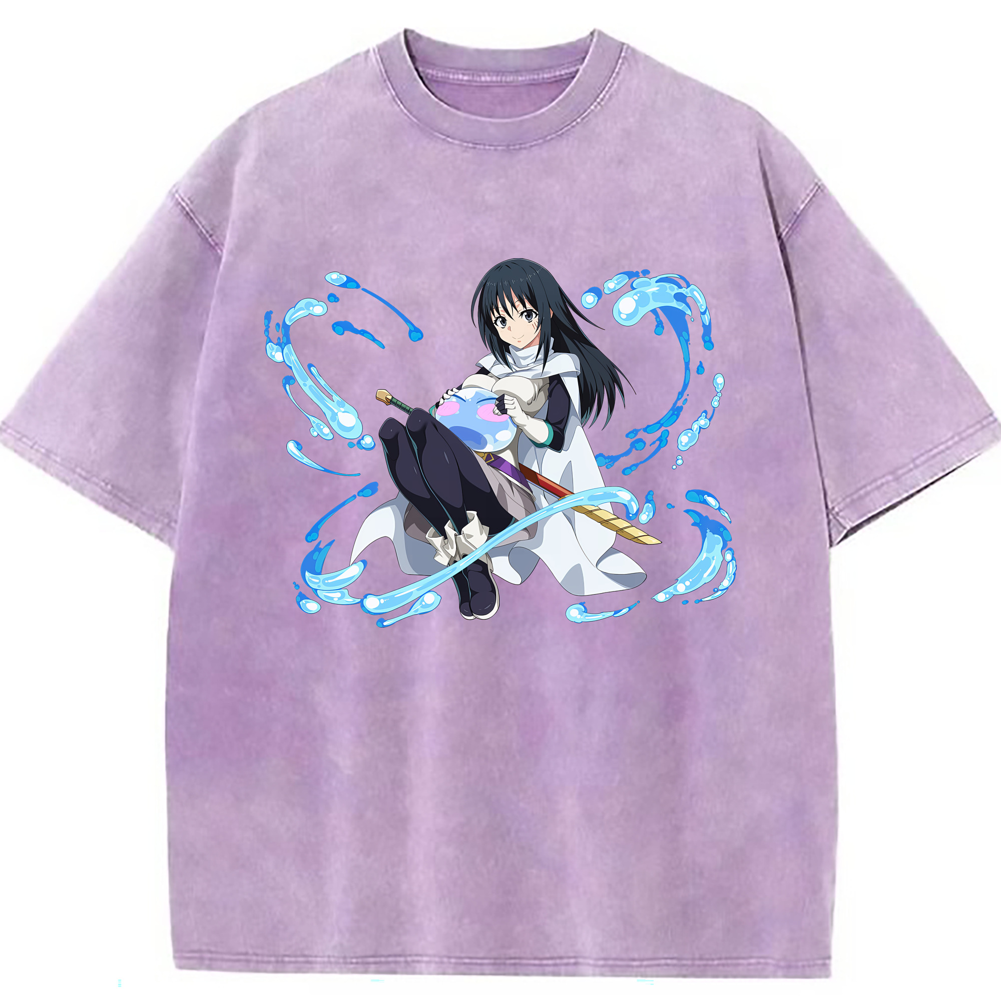 （画像用） 転スラ Regarding Reincarnated to Slime 綿100% ヴィンテージ風 半袖Tシャツ（フロントプリント）